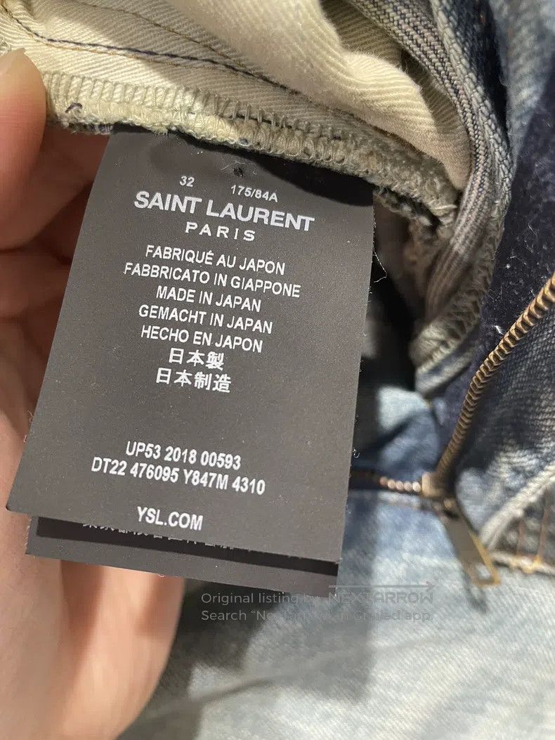 Saint Laurent Paris Saint Laurent Paris Blue Big Destroyed Denim Jeans Size US 32 / EU 48 - 4 Thumbnail