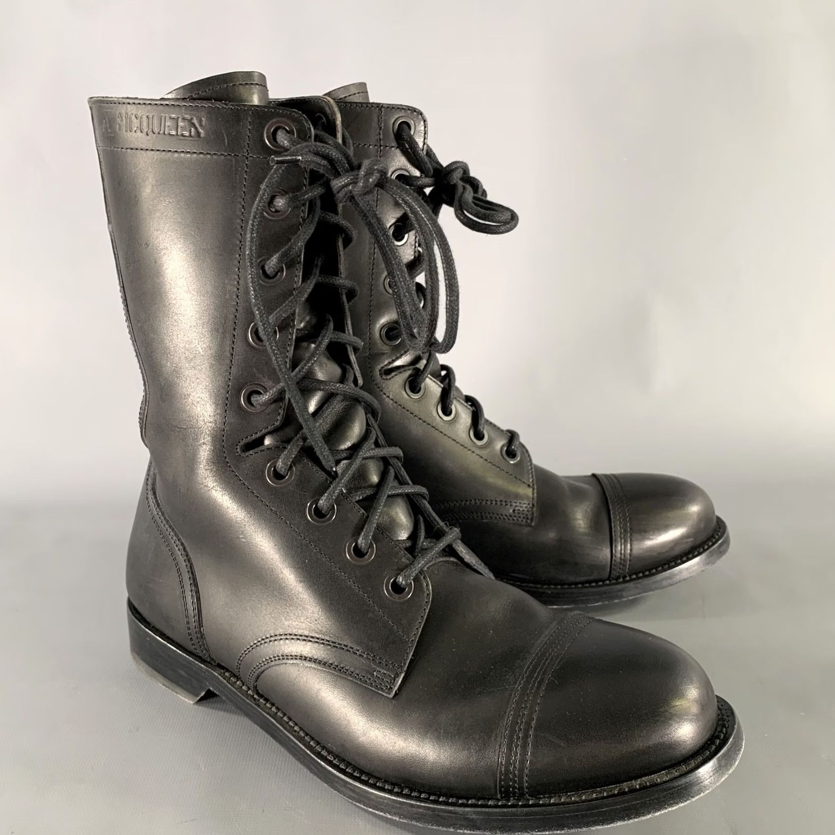 Alexander McQueen ALEXANDER MCQUEEN Size 9.5 Black Leather Lace Up Boots Mens Adult Shoes Leather Black 9.5 Boots Size US 10 / EU 43 - 2 Thumbnail