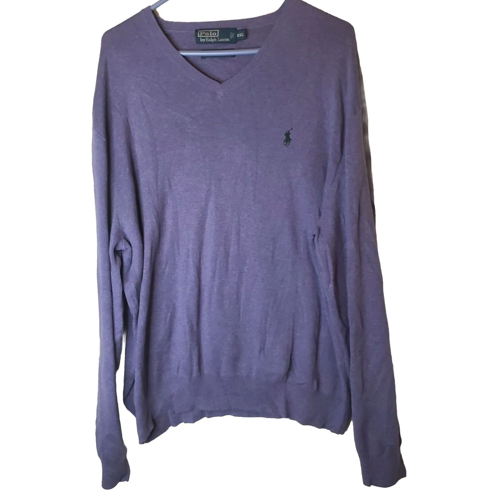 Ralph Lauren Polo Ralph Lauren Sweater Men XXL Purple Pullover V-Neck Long Sleeve Pima Cotton Kid? Size US XXL / EU 58 / 5 - 2 Thumbnail