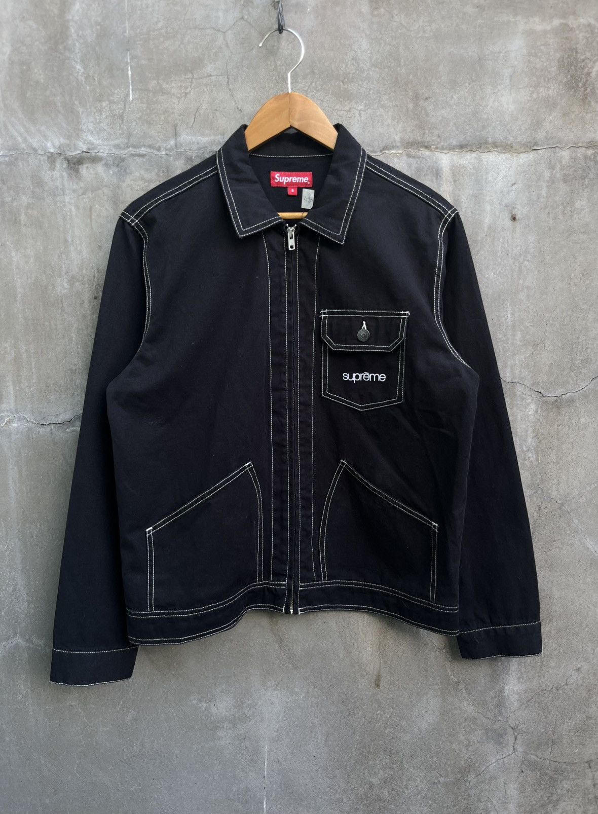 Supreme leather collar utility jacket fw23 | Grailed