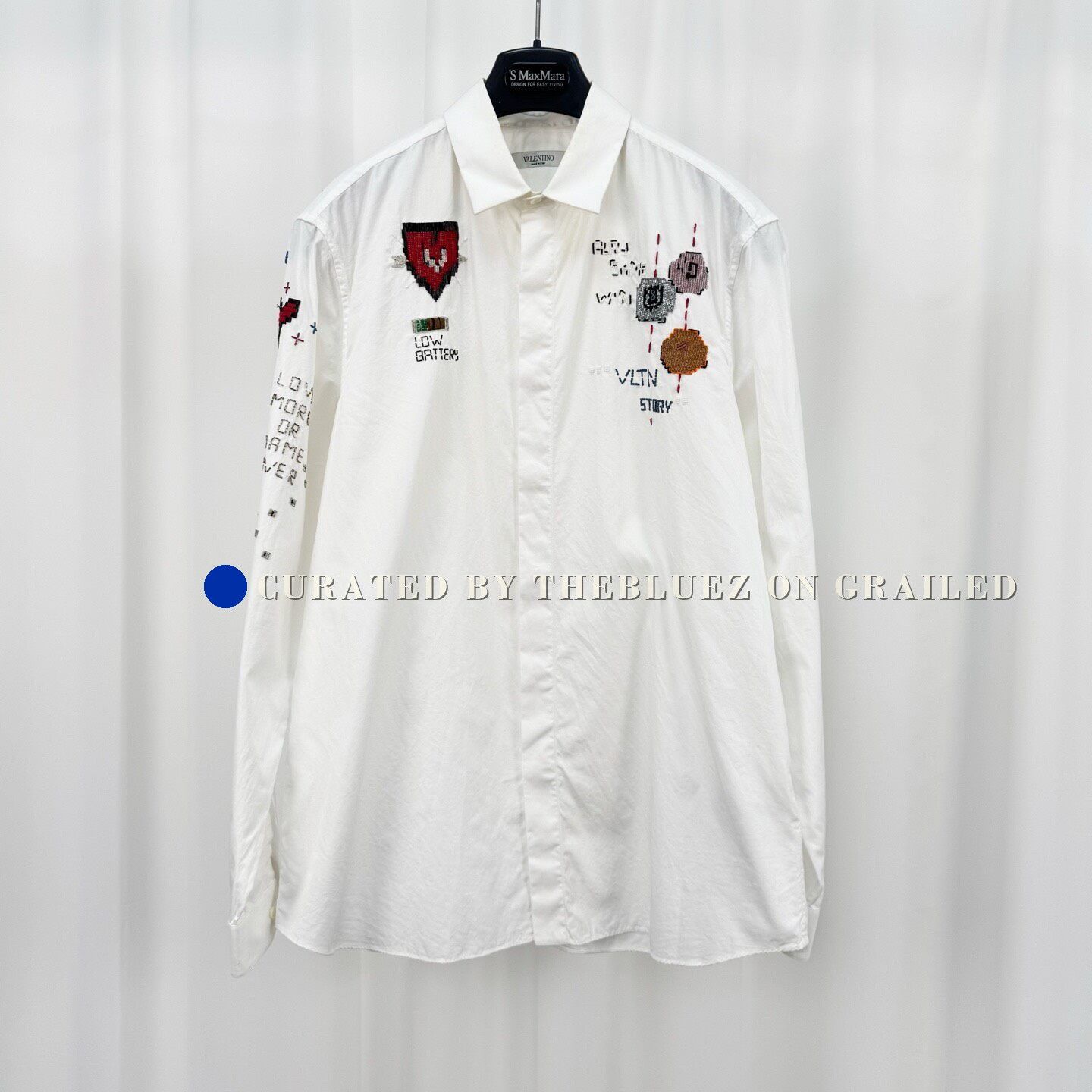 Valentino Valentino Beaded Embroidery Letter Shirt Size US M / EU 48-50 / 2 - 1 Thumbnail