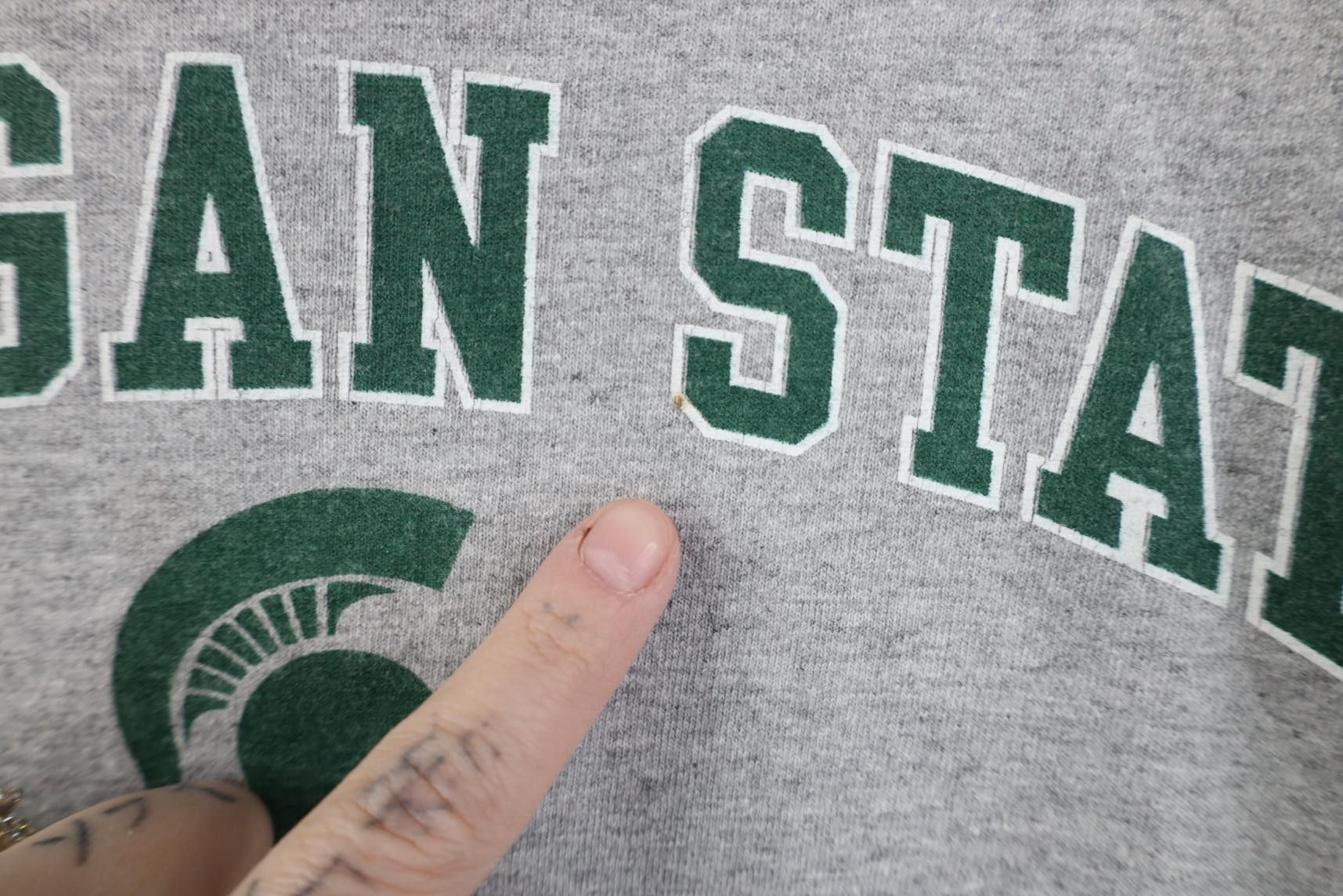 Vintage Vintage 90s Y2K Michigan State University T-Shirt Gray Size US XL / EU 56 / 4 - 10 Thumbnail