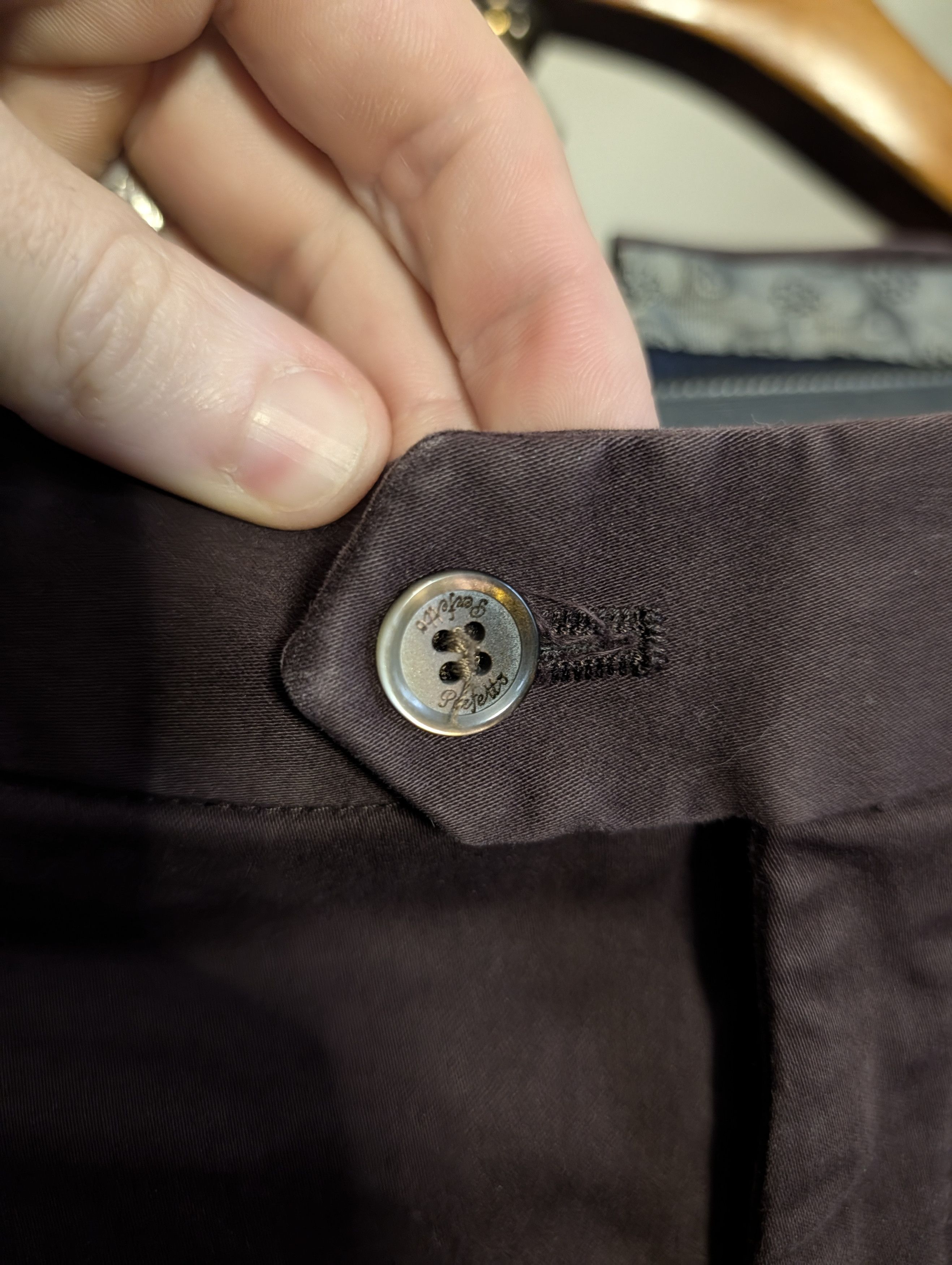 Hiltl Perfetto brown/purple cotton chino pants 34 Size US 34 / EU 50 - 3 Thumbnail
