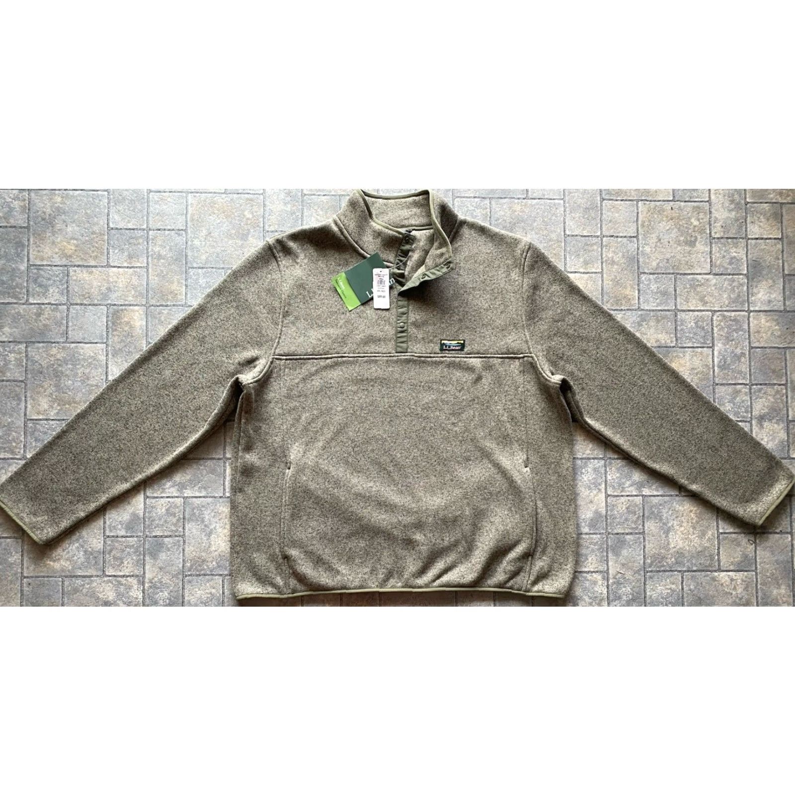 Vintage NWT LL Bean Men’s Fleece Sweater 2XL Eucalyptus Slightly Fitted Pullover Mens Sweater Size US XXL / EU 58 / 5 - 2 Thumbnail