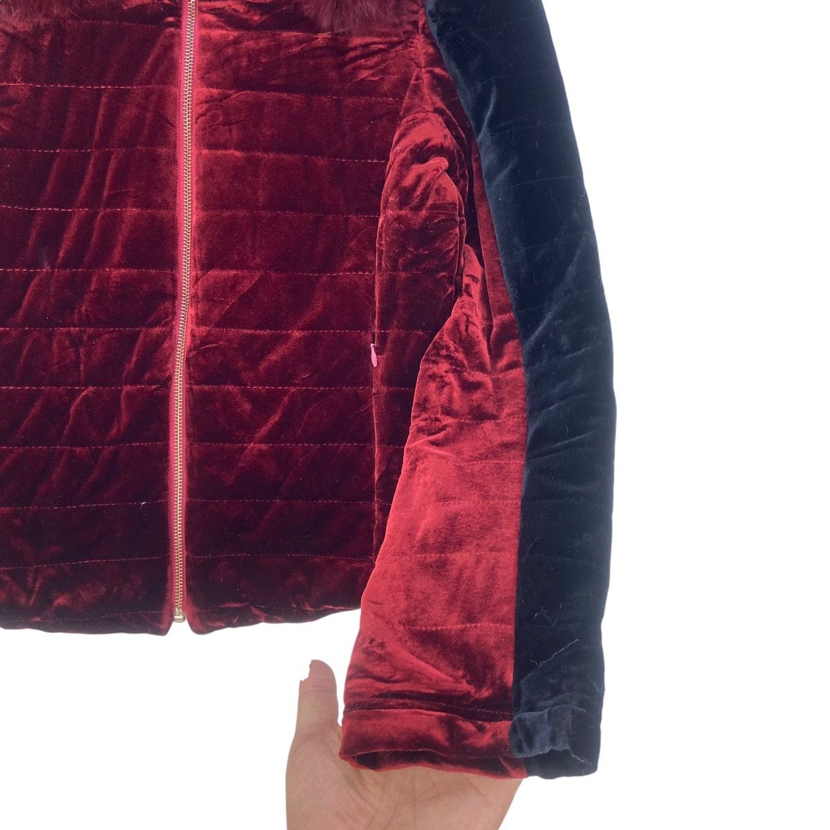 Japanese Brand Japanese Brand Manfeiqi Red Velvet Fox Fur Quilted Jacket Size S / US 4 / IT 40 - 7 Thumbnail