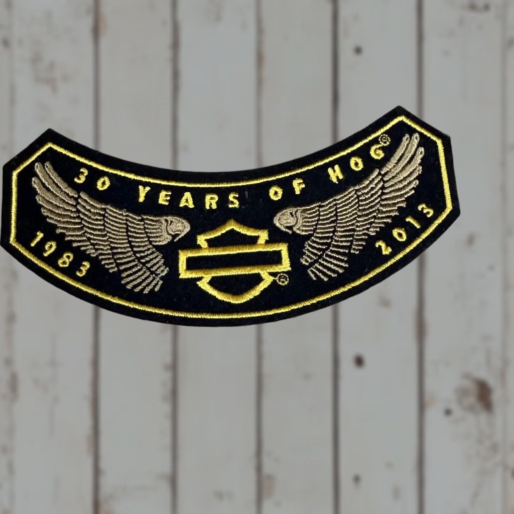 Harley Davidson Harley-Davidson HOG 30 Years Patch Black Gold Embroidered Rocker 1983-2013 Badge Patch Rocker Black Gold 30 Years HOG Harley-Davidson Badge Size ONE SIZE - 1 Thumbnail