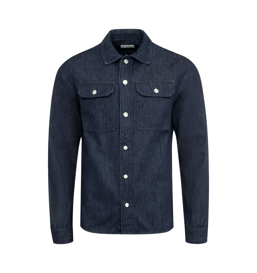 Dries Van Noten o1h1sh11224 Denim Shirt in Indigo Size US L / EU 52-54 / 3 - 1 Thumbnail