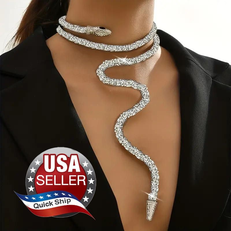 Other 2pc Set Silver & Green Metallic Snake Adjustable Necklaces Size ONE SIZE - 2 Thumbnail