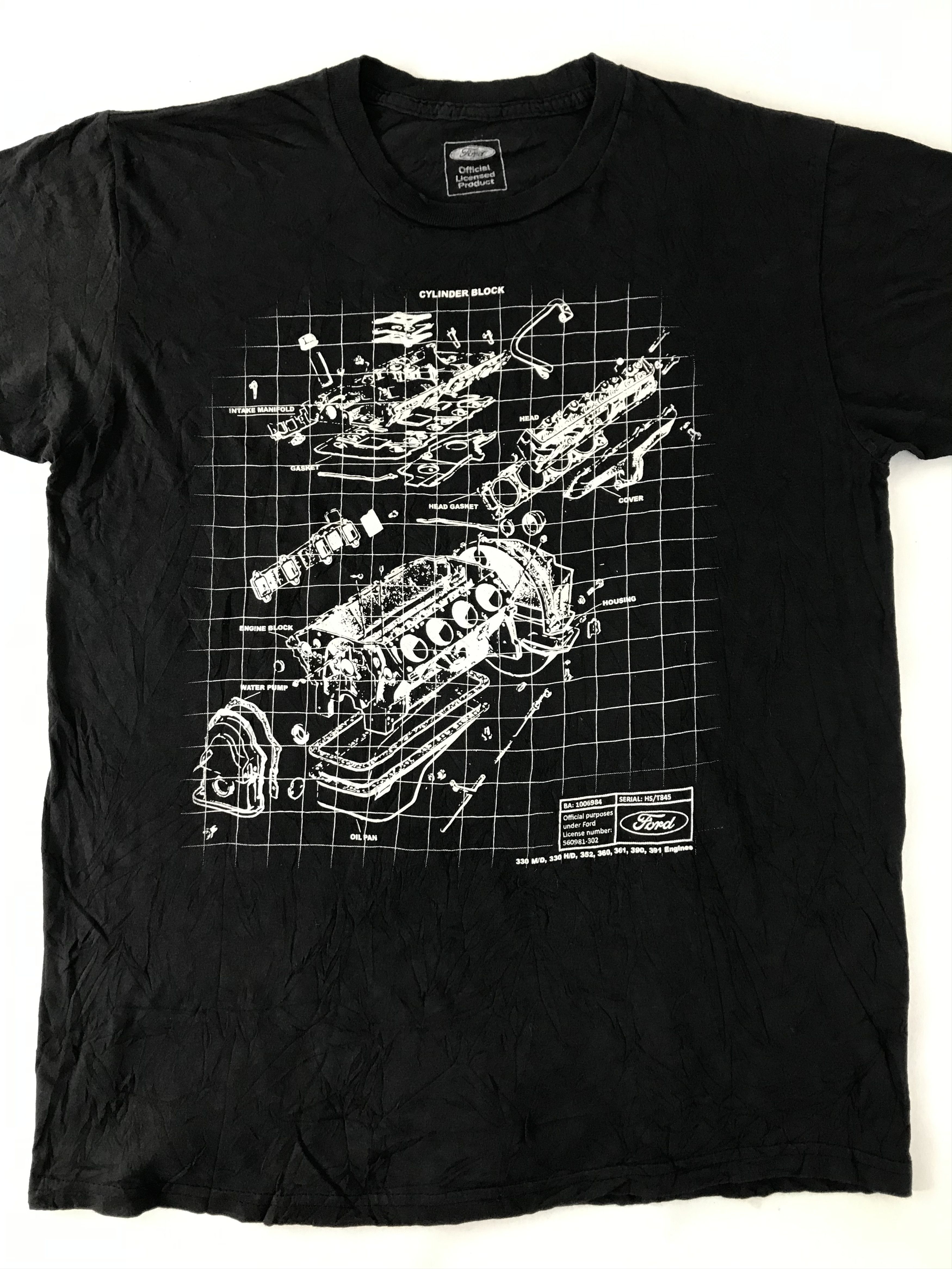 Ford Ford Component Engine Part Automotive Blueprint Diagram Tee Size US L / EU 52-54 / 3 - 3 Thumbnail