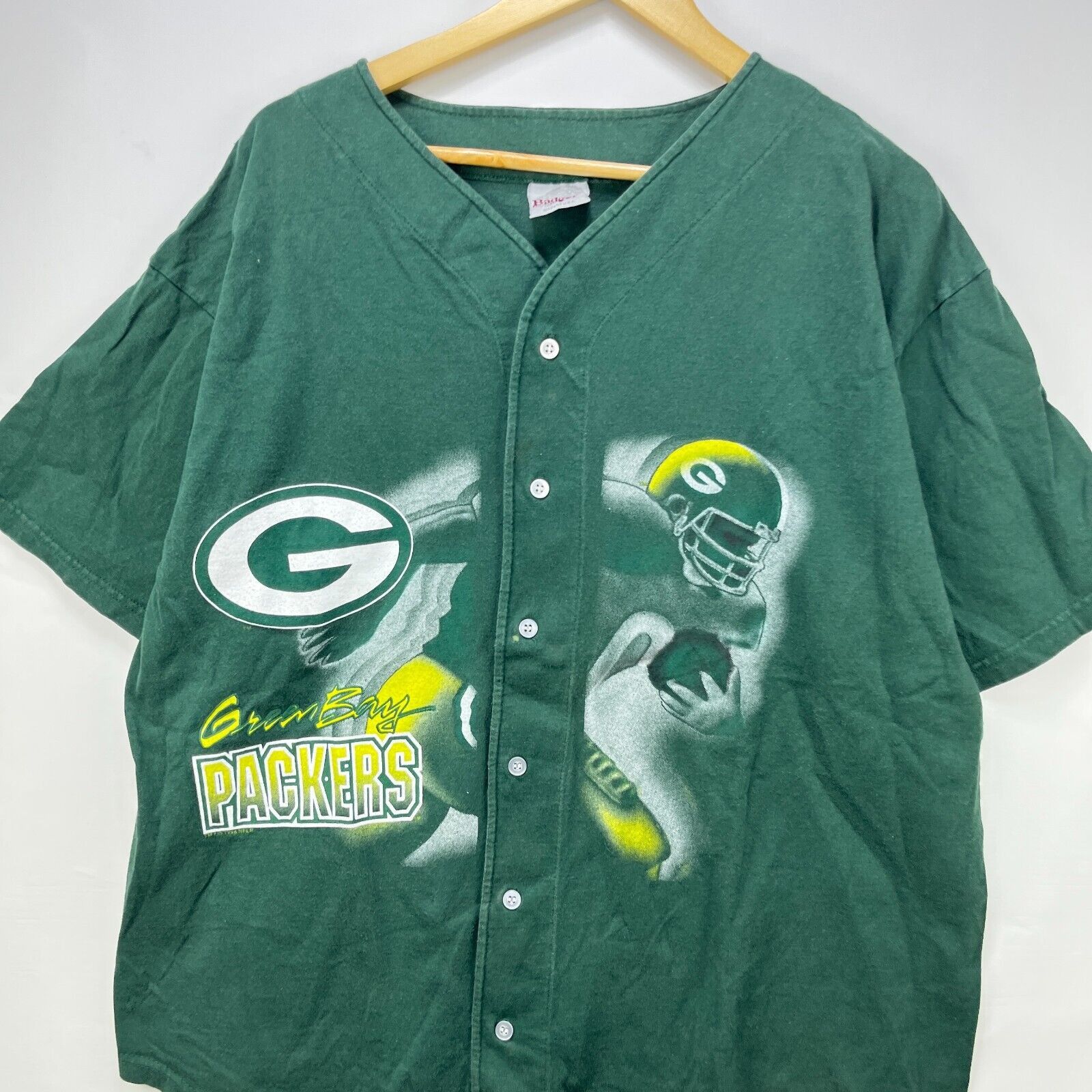 NFL × Vintage Vintage 90s Green Bay Packers Baseball Style T-Shirt XL Size US XL / EU 56 / 4 - 2 Thumbnail