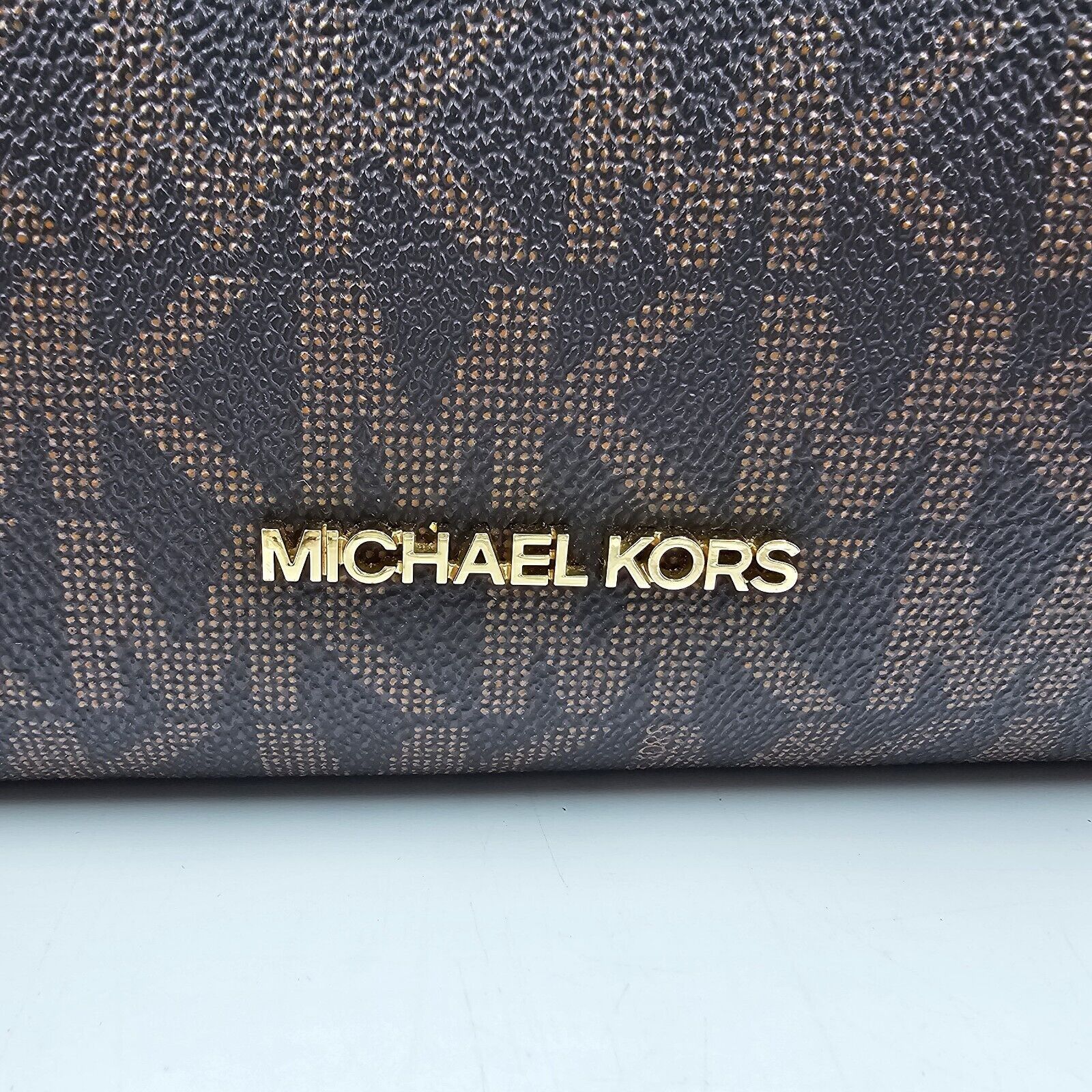 Michael Kors Michael Kors Walsh MK Logo Handbag Tote Purse Brown Tan Gold Size ONE SIZE - 2 Thumbnail