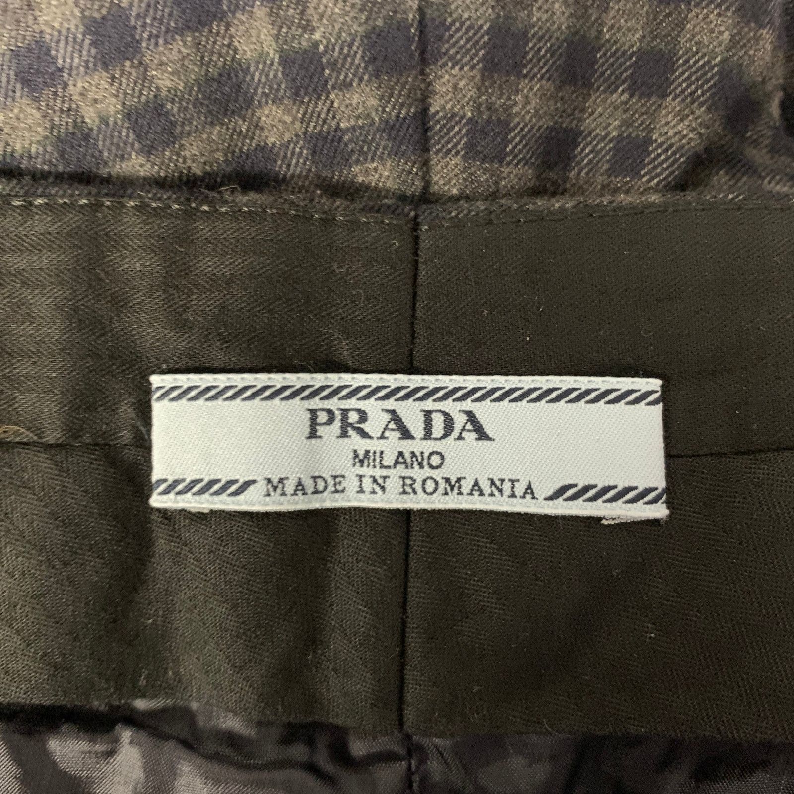 Prada PRADA Size 2 Grey Navy Wool Blend Plaid Dress Pants Size US 30 / EU 46 - 4 Thumbnail