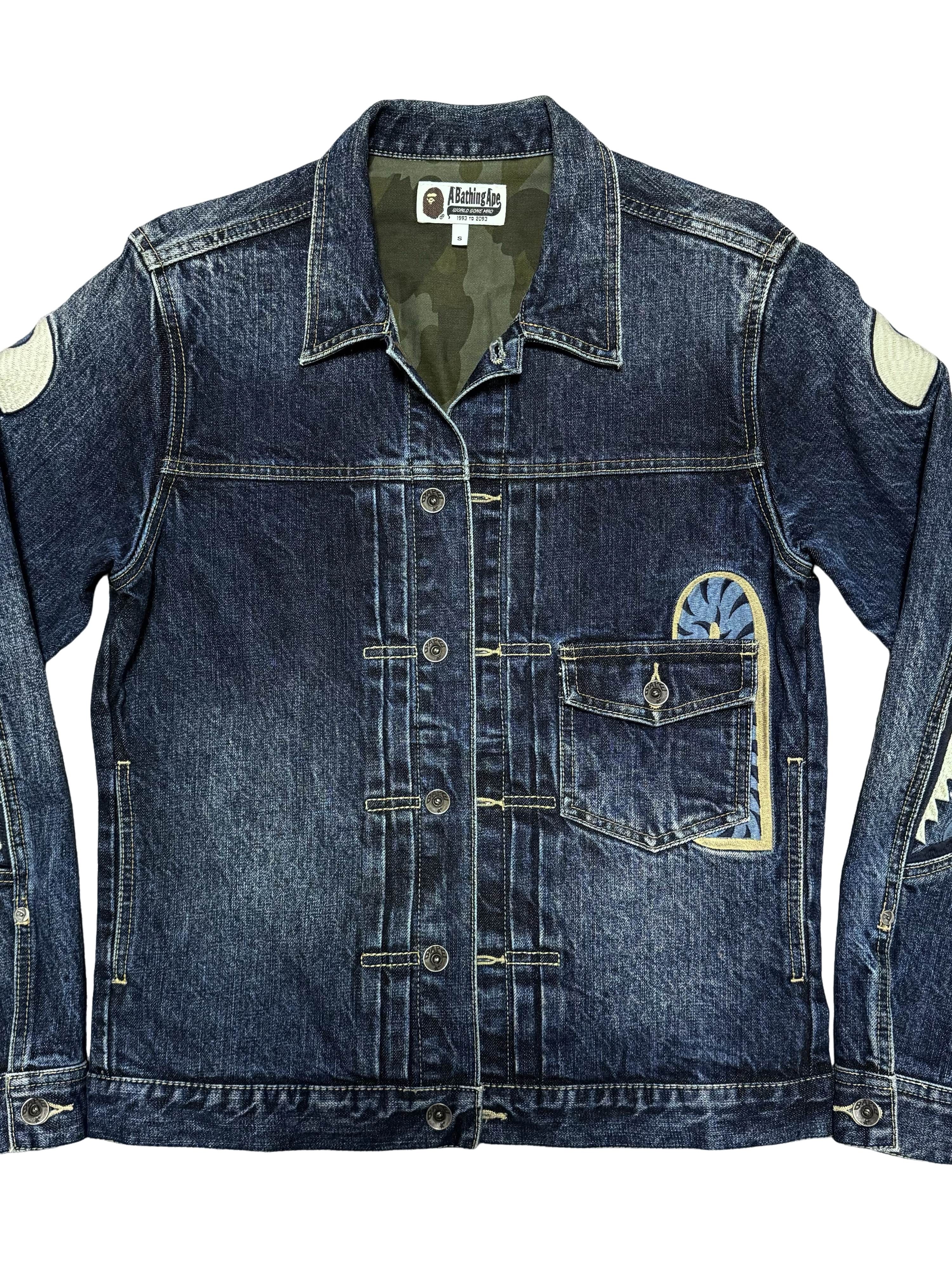Bape Bape Crazy Patch Denim Jacket Indigo Distressed Size Medium