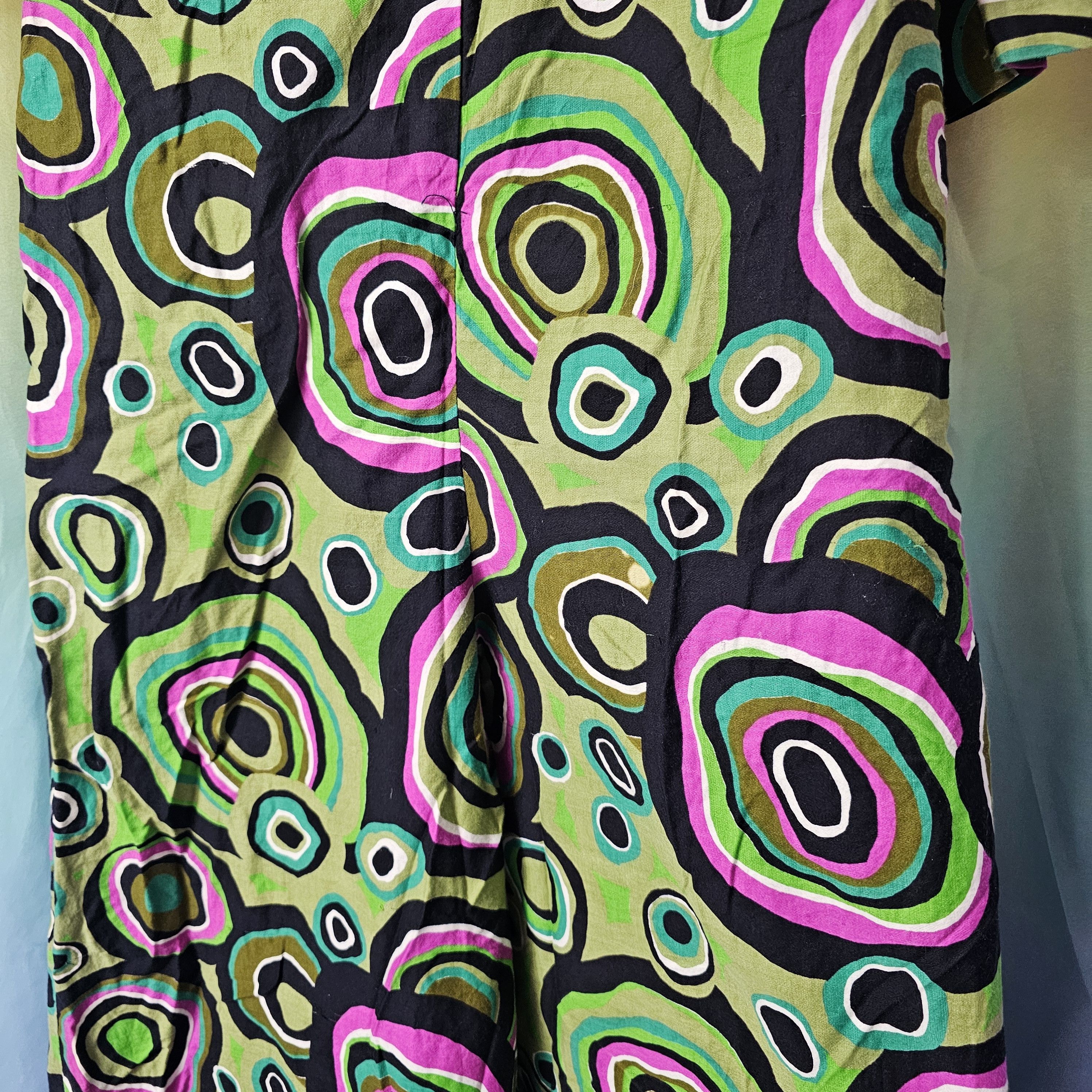 Other 60's Vintage Psychedelic Print Lounge Craft Jumpsuit Size 28" / US 6 / IT 42 - 16 Thumbnail