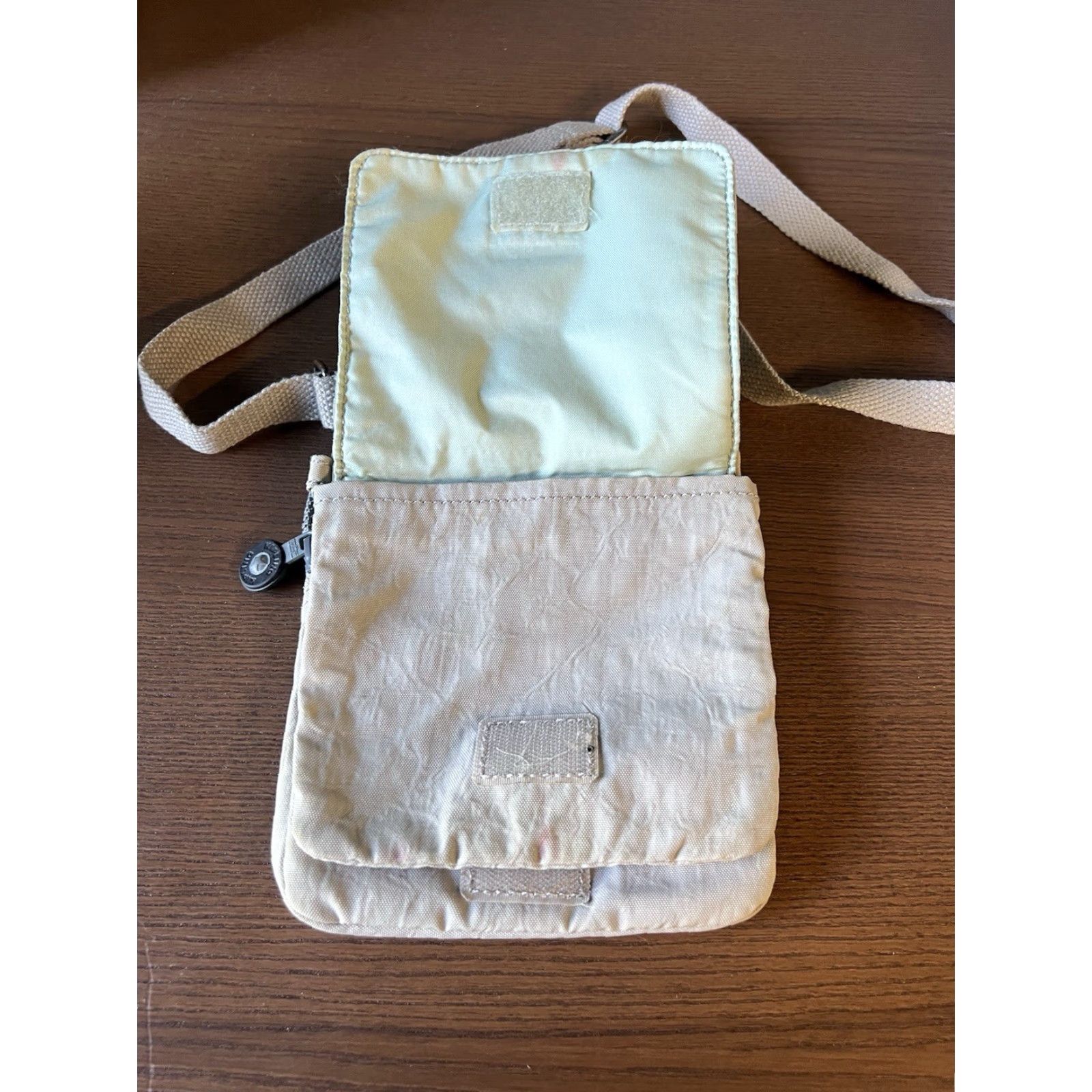 Vintage Kipling Womans Small Beige Nylon Crossbody Mini Bag Size ONE SIZE - 3 Thumbnail