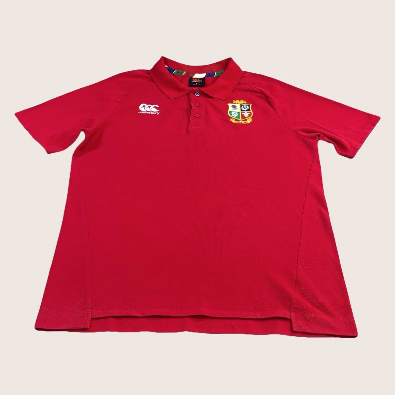Vintage Canterbury British & Irish Lions pique polo shirt Large Mens Red Rugby Top Used Size US L / EU 52-54 / 3 - 1 Thumbnail
