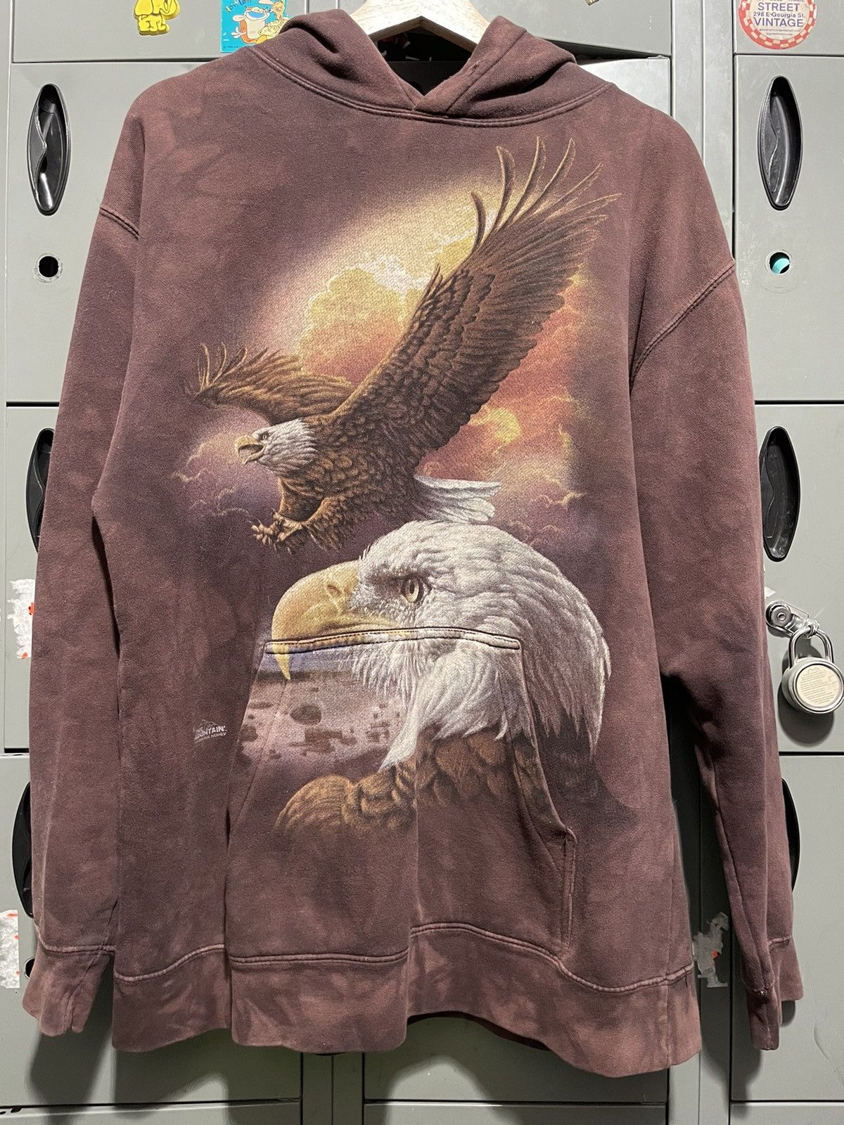 NEW INDEPENDENCE EAGLE THE MOUNTAIN DYED & PRINTED IN U.S.A. SZ. L retailer HOODIE W/TAG