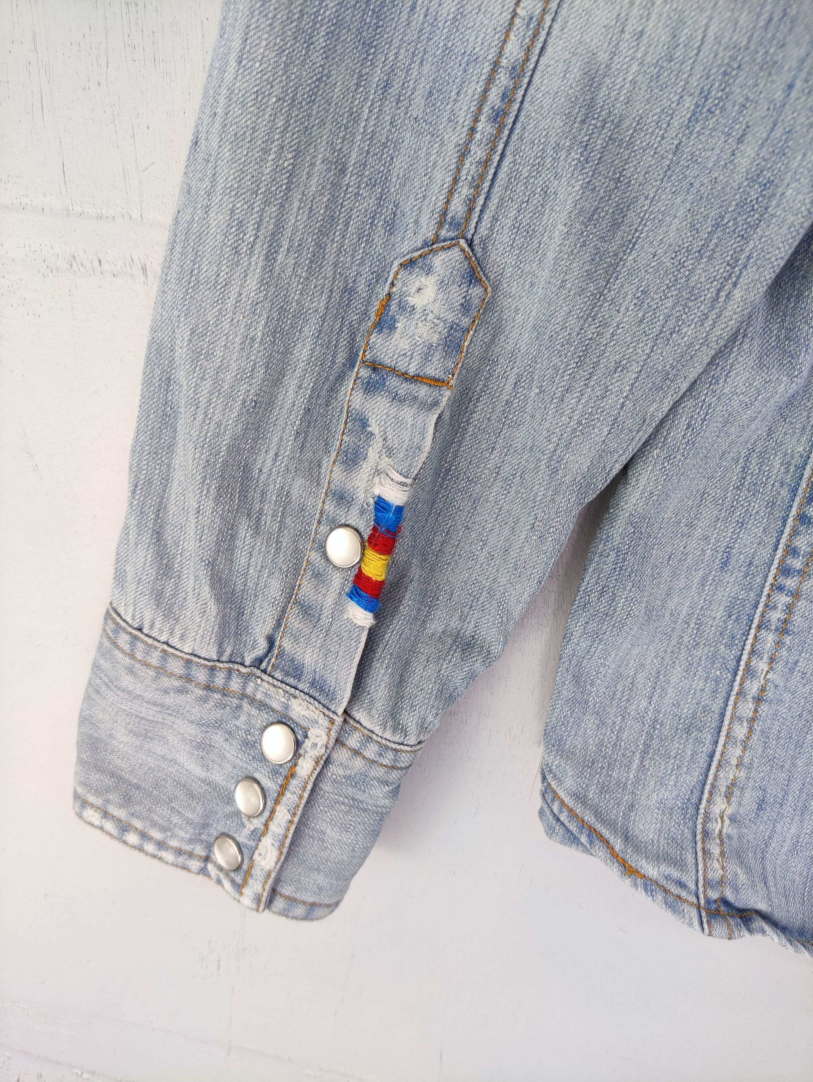 Japanese Brand Vintage Geronimo Denim Snap Button Embroidery Logo Size M / US 6-8 / IT 42-44 - 8 Thumbnail