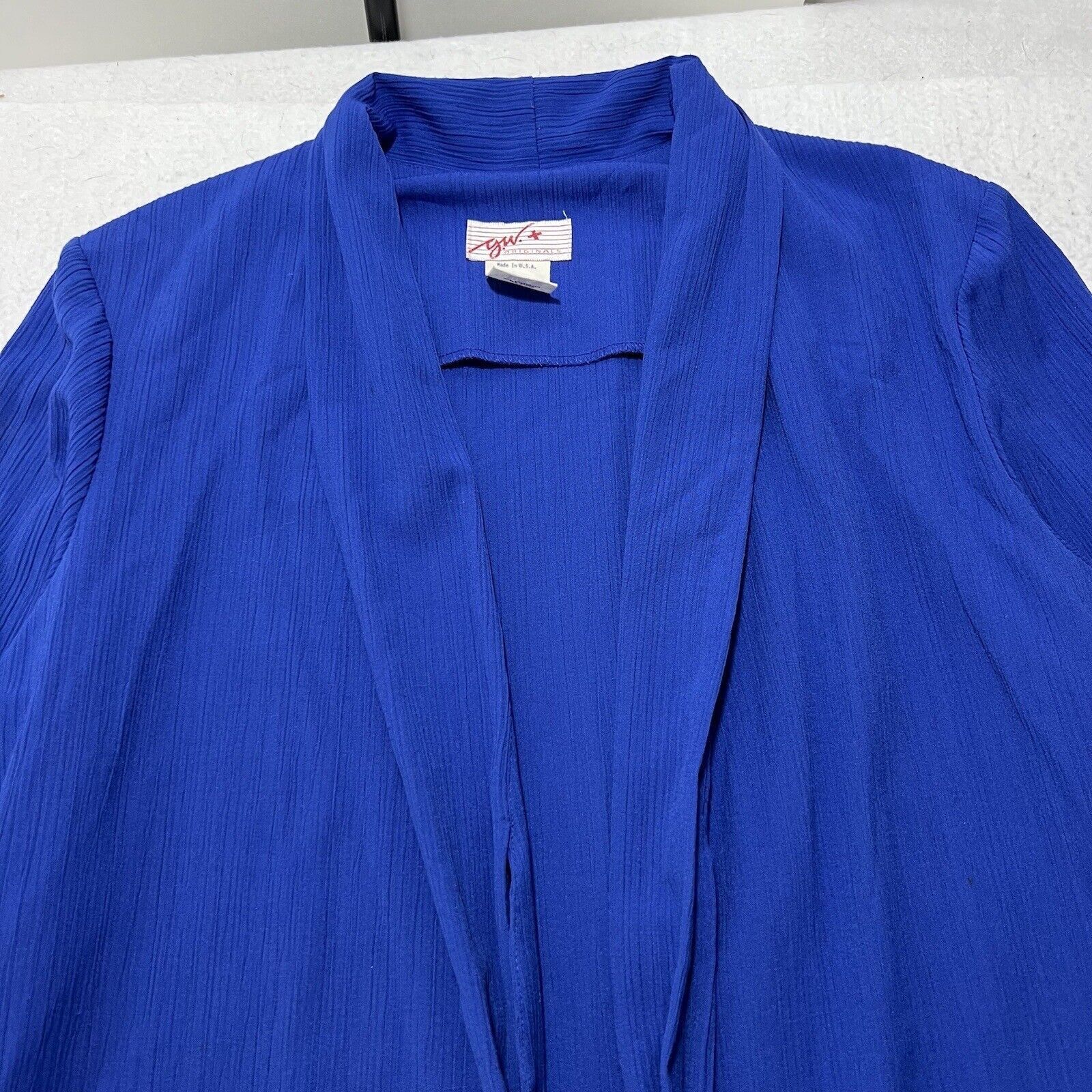 Vintage Vintage GW Originals 40 Open Front Blazer Blue Pockets USA Size M / US 6-8 / IT 42-44 - 2 Thumbnail