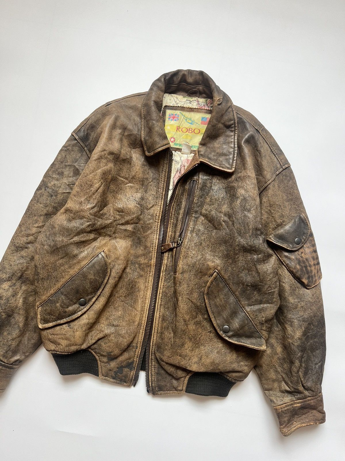 Vintage Vintage Leather Jacket Robo Flying Jacket Size US L / EU 52-54 / 3 - 4 Thumbnail