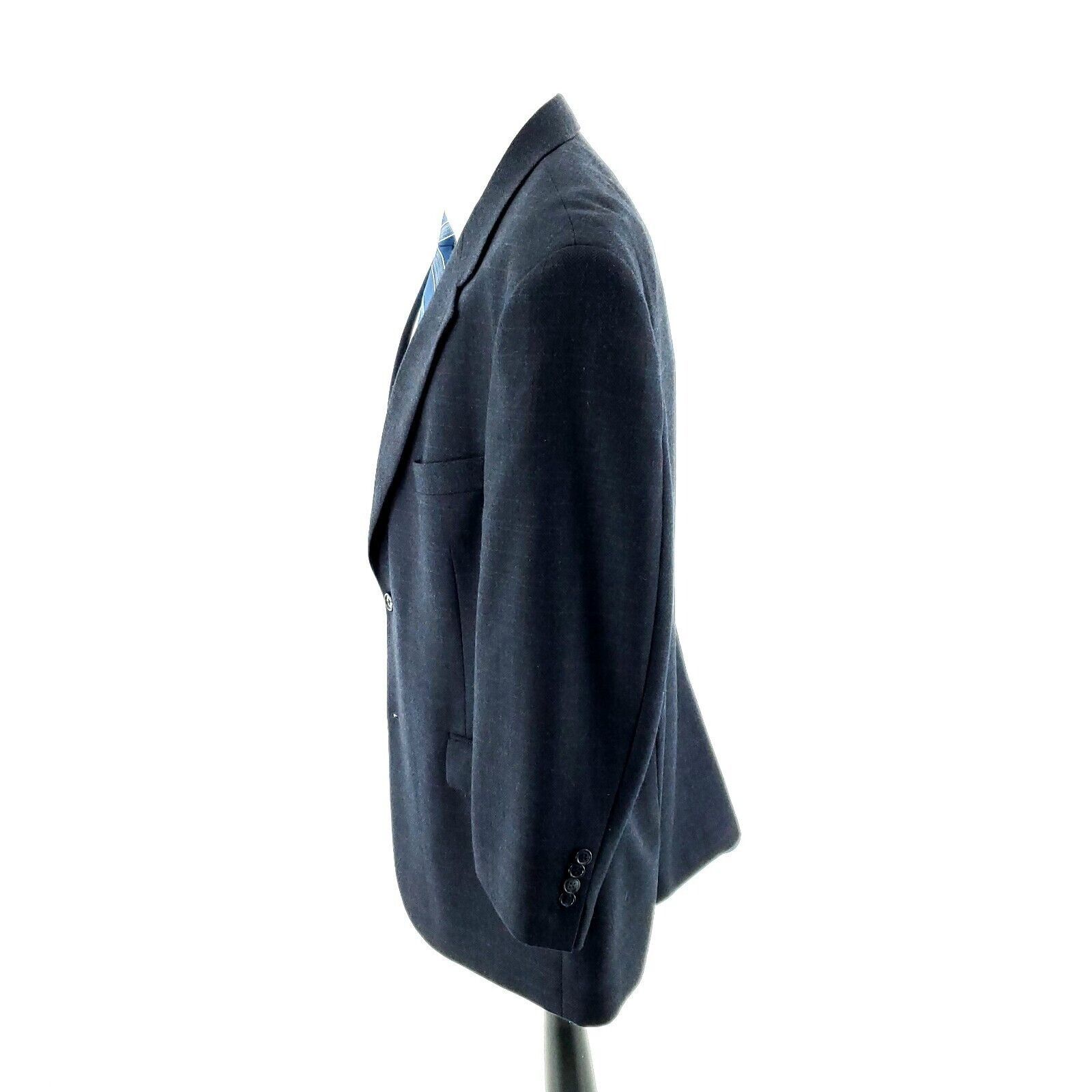 Vintage Oak Creek Tweed Lambswool 2 Button Sport Coat 44R Blue Check Size 44R - 4 Thumbnail