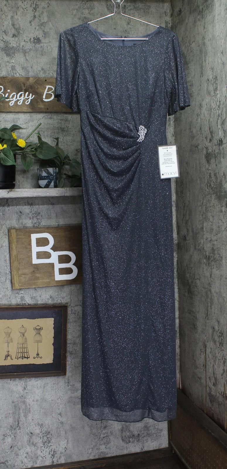 Todd Snyder Slny Formal Long Glitter Mesh Stretch 9133153 Smoke Gray 6 Size M / US 6-8 / IT 42-44 - 1 Thumbnail