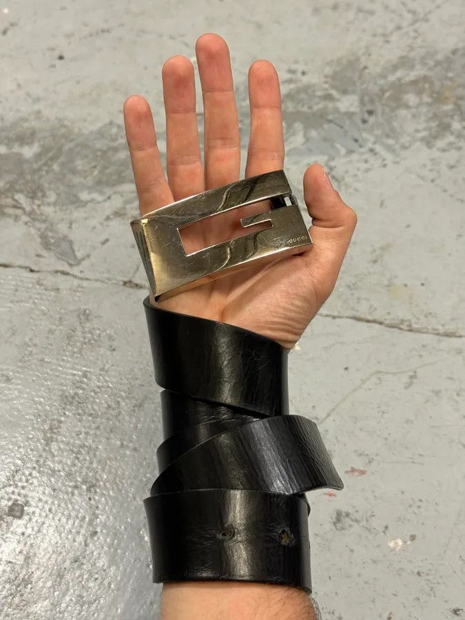 Gucci 2000s Gucci G Black Leather Belt Size ONE SIZE - 1 Thumbnail