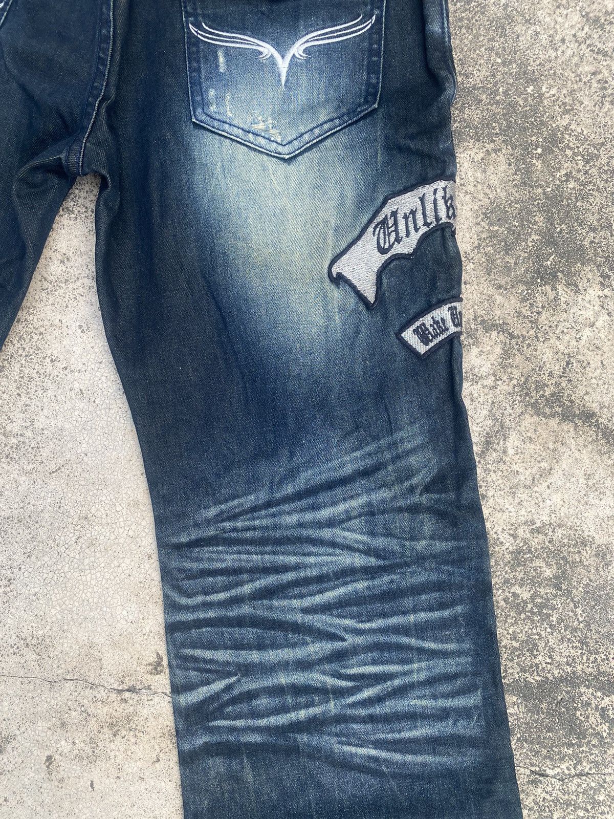 If Six Was Nine × Japanese Brand Flare Jeans Vice Fairy Clawmark Patches Studded Size US 32 / EU 48 - 18 Thumbnail