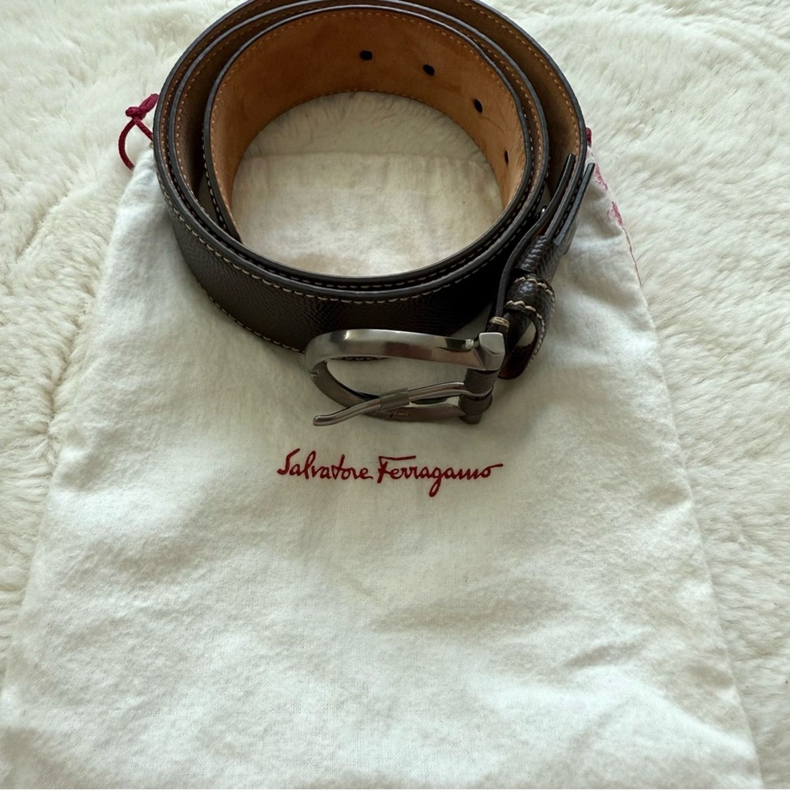 Salvatore Ferragamo Salvatore Ferragamo stingray leather belt size40 Retail 950 Size 40 - 11 Thumbnail