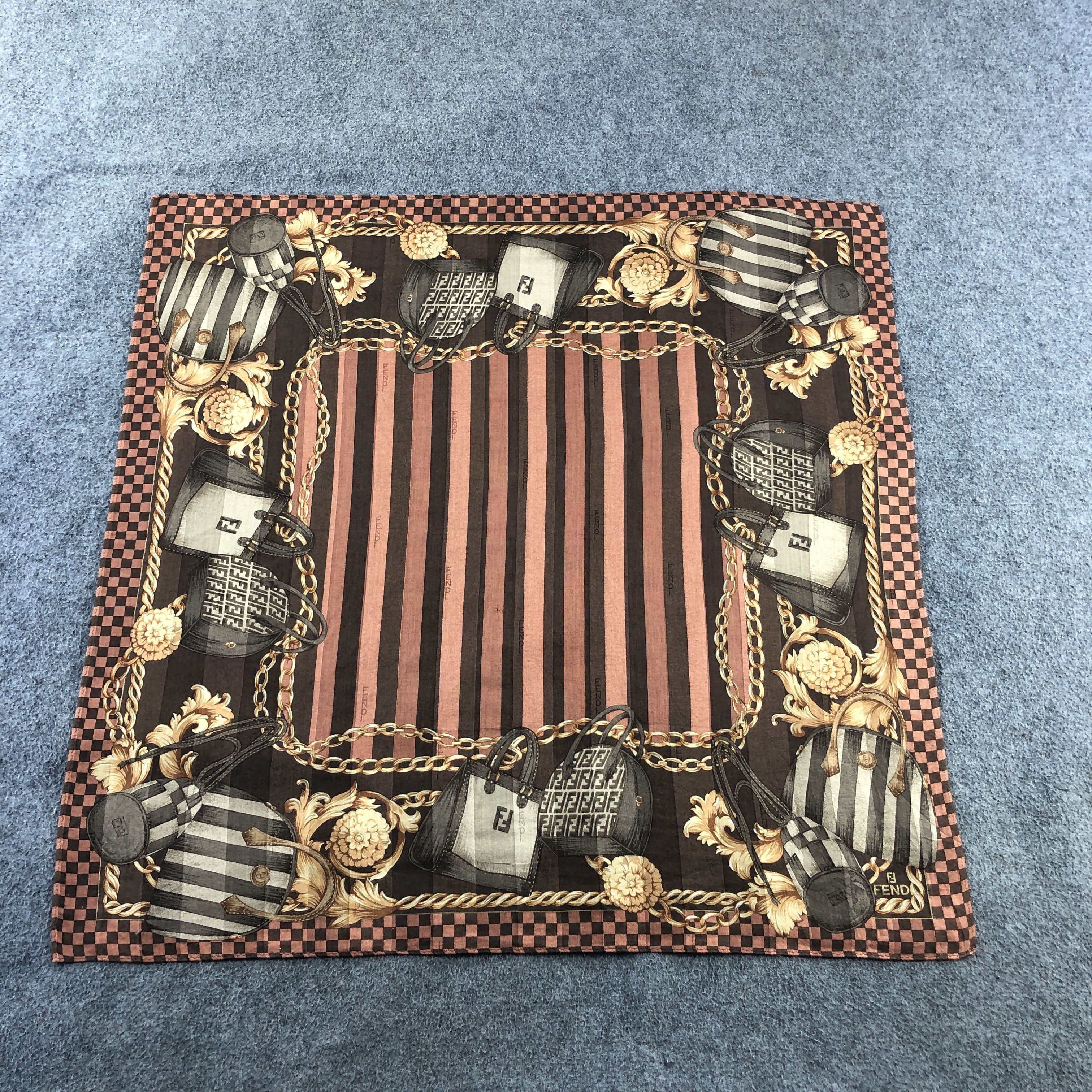 Vintage Fendi Monogram FF Handkerchief Neckerchief Bandana H2807 Size ONE SIZE - 1 Thumbnail