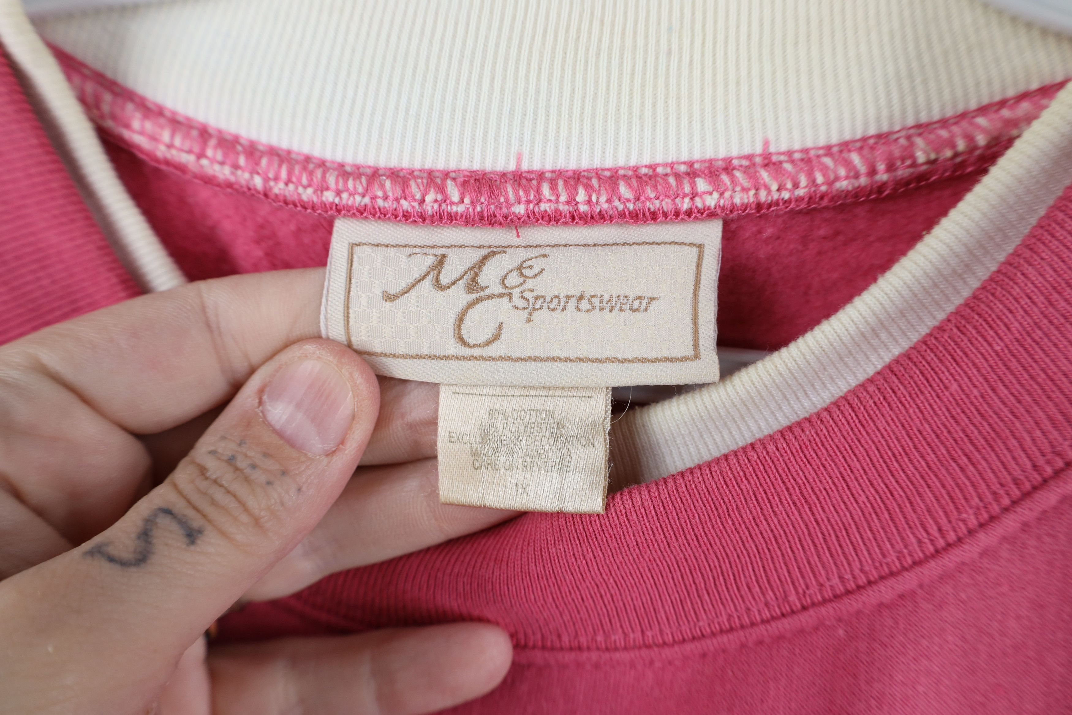 Vintage Vintage 90s Streetwear Snowflake Christmas Sweatshirt Pink Size M / US 6-8 / IT 42-44 - 11 Thumbnail