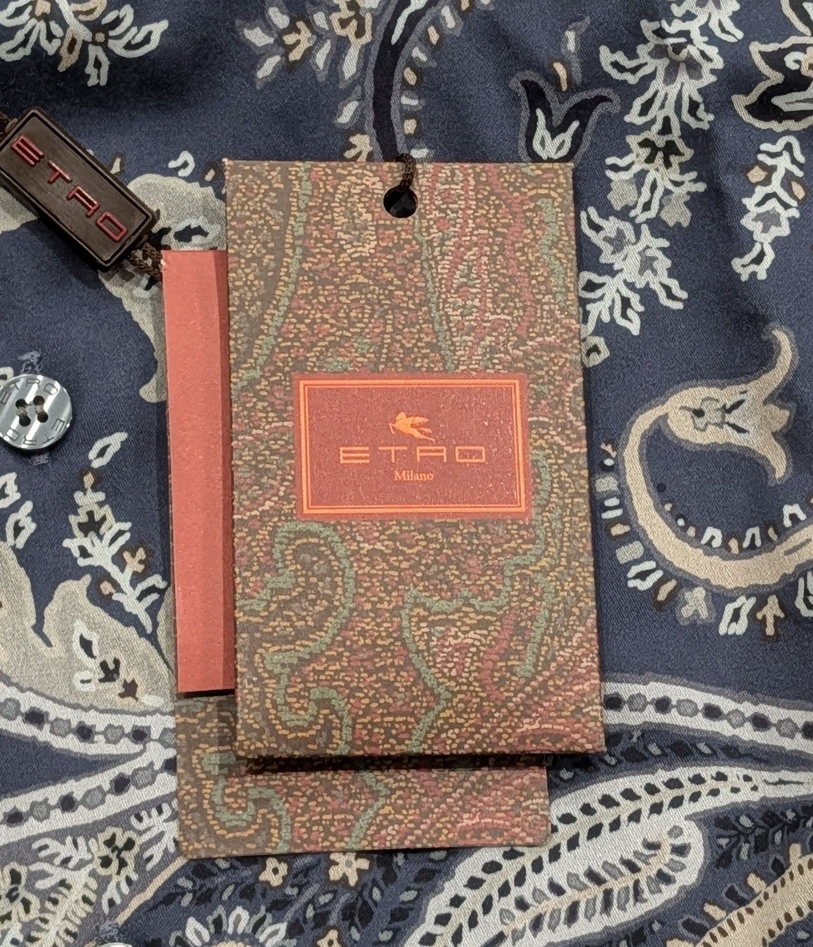 Etro ETRO Paisley Print LS Button Up Sport Shirt Navy 40 US 15.75 Size US M / EU 48-50 / 2 - 7 Thumbnail
