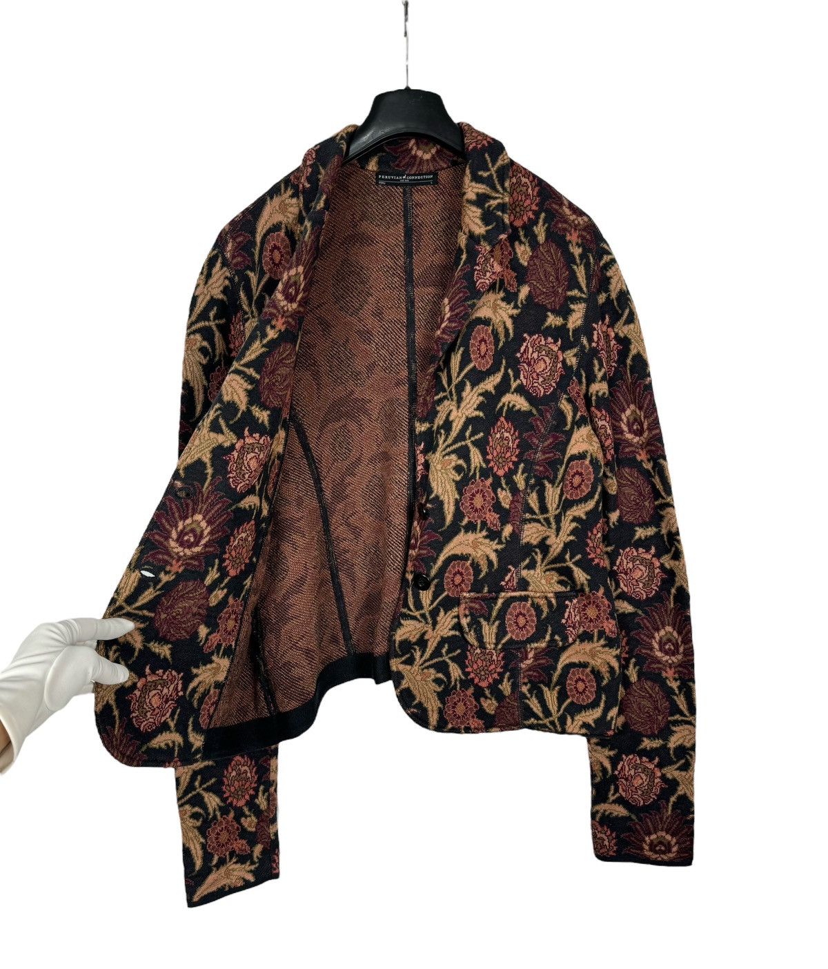 Other Peruvian Connection Pima Cotton Blazer Floral Printed Knit Size L / US 10 / IT 46 - 12 Thumbnail