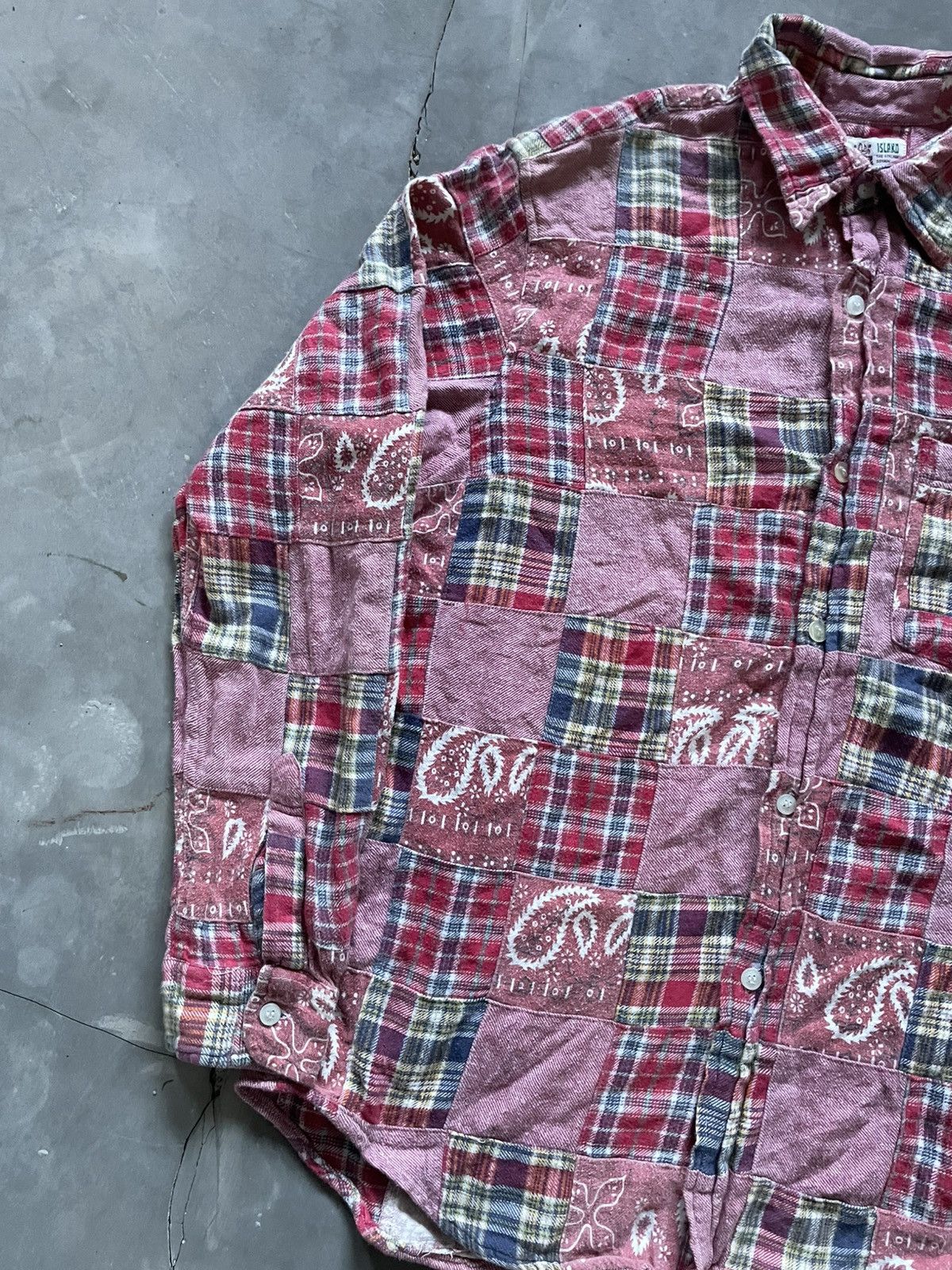 Japanese Brand Spice Island Patch Work Flannel Paisley Pattern Button Ups Size US M / EU 48-50 / 2 - 4 Thumbnail