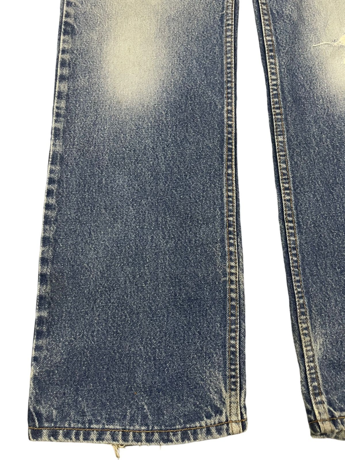 Levi's Vintage 70s Levis 517 Bootcut Blue Wash Distress Jeans Size US 34 / EU 50 - 5 Thumbnail
