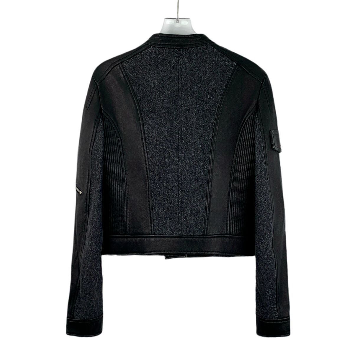 Versace Versace Womens Black Patchwork Sheepskin Leather Jacket With Size S / US 4 / IT 40 - 8 Thumbnail