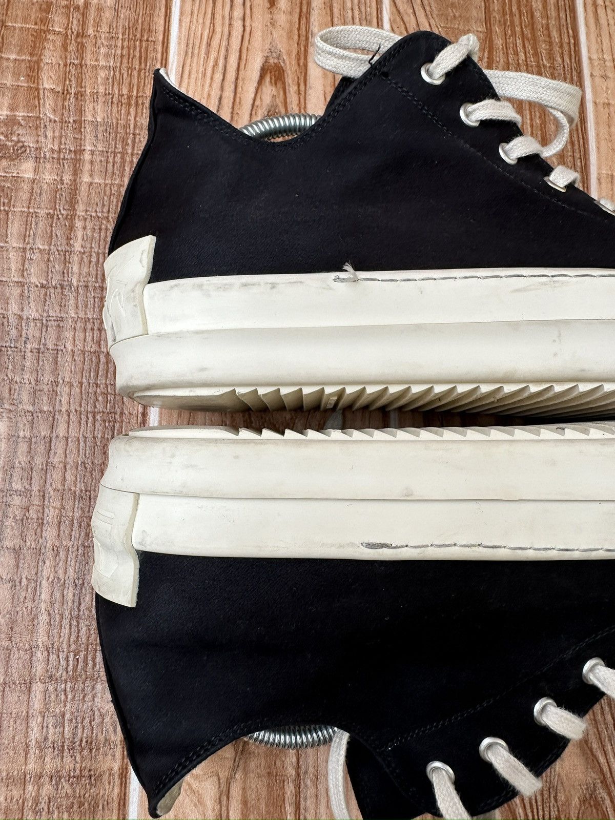 Rick Owens Rick Owens DRKSHDW Ramones (Licence Plate) Lowtops Size US 11 / EU 44 - 21 Thumbnail