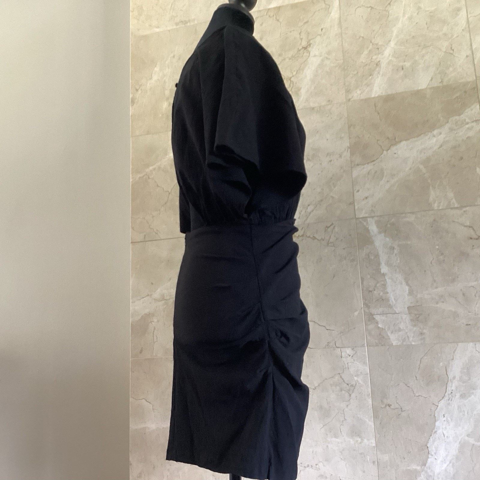 Free People Free People Black Body Con Wrap Mini Dress, Med Draped Party Size M / US 6-8 / IT 42-44 - 5 Thumbnail