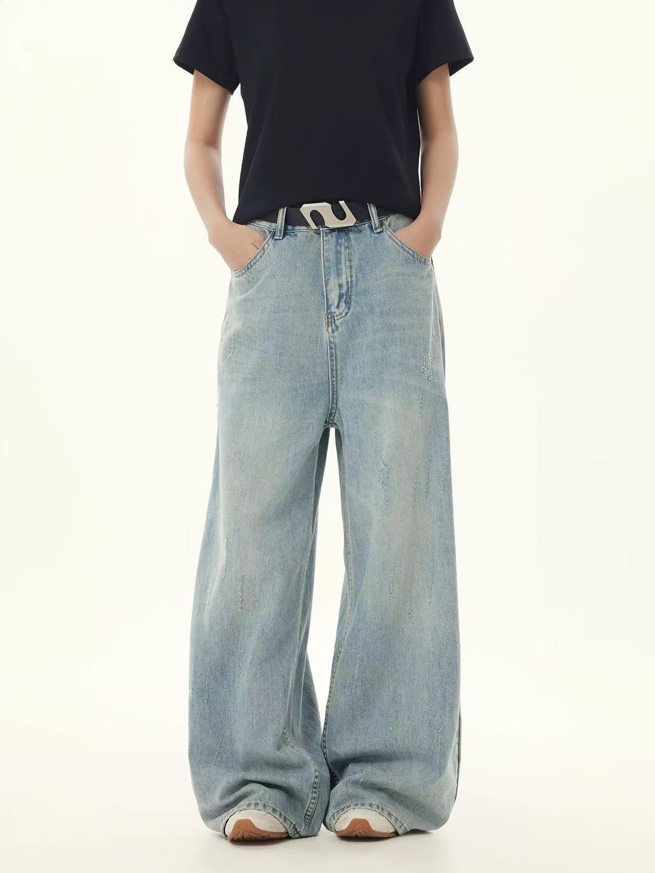 Jean Men's vintage distressed washed cleanfit straight jeans Size US 32 / EU 48 - 2 Thumbnail