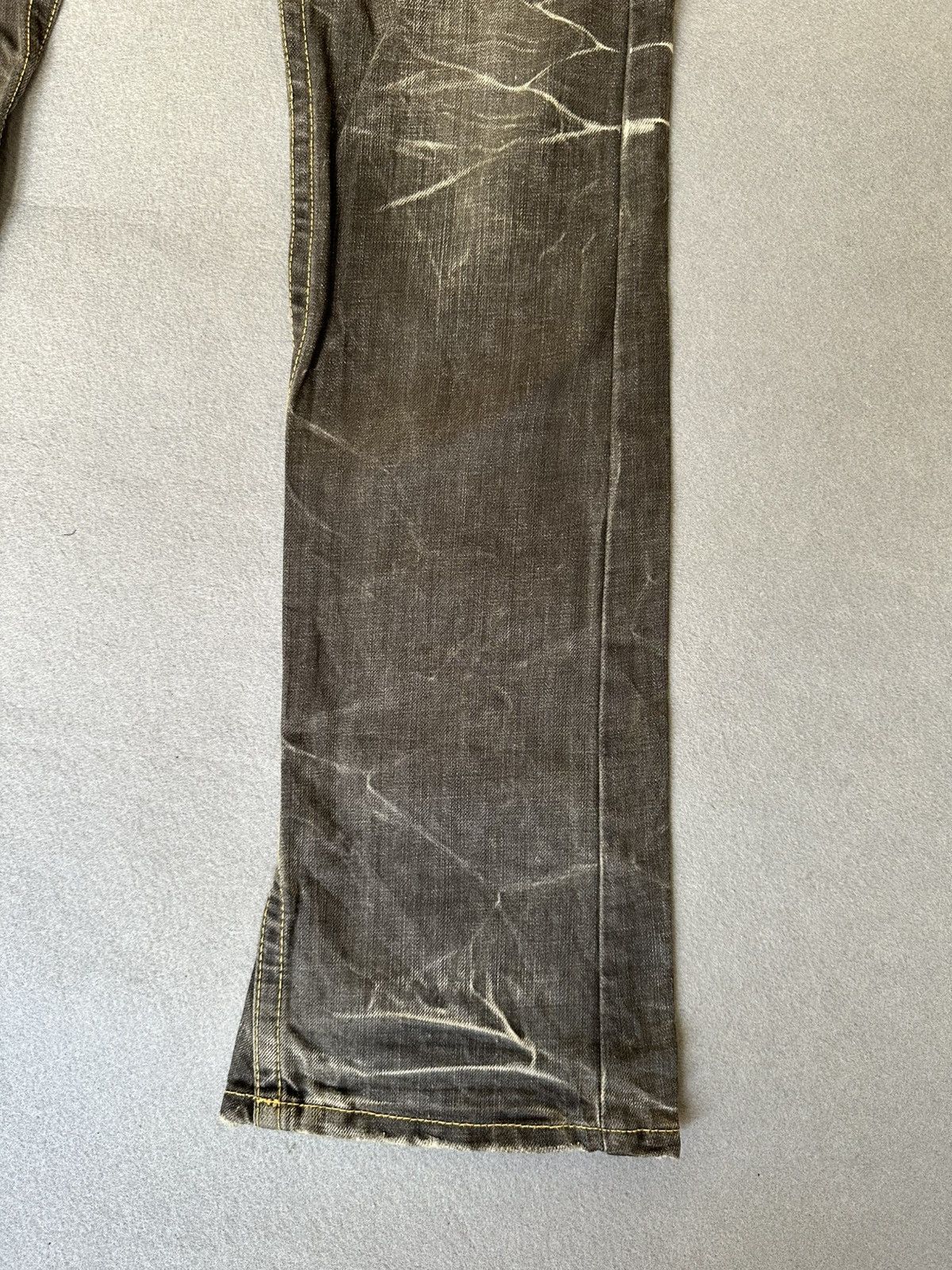 Japanese Brand FLARE Slim Ozz Pinball Distressed Denim Size US 30 / EU 46 - 6 Thumbnail