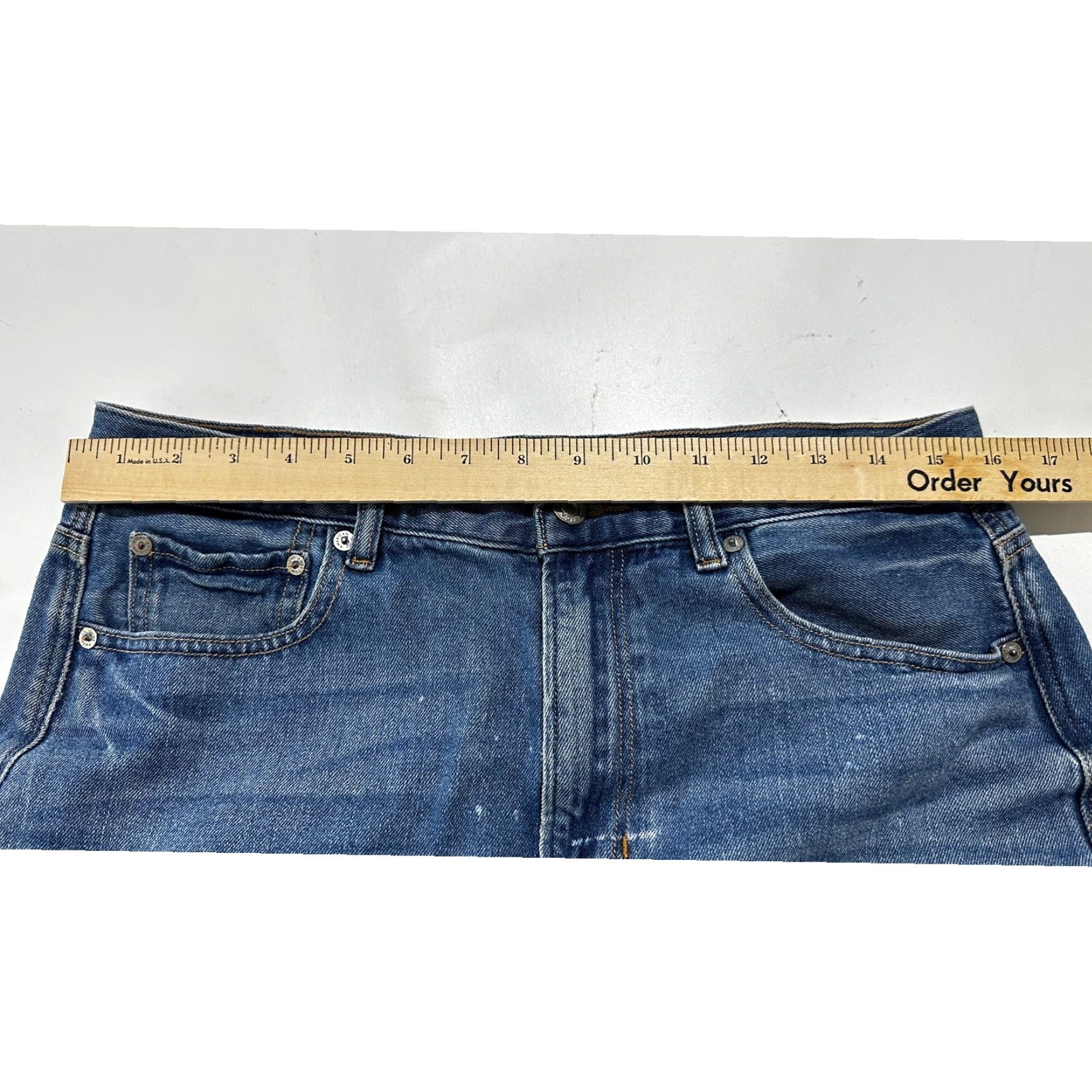 American Eagle Outfitters VINTAGE American Eagle Outfitters Mom Jeans Womens Size 12 Blue High Rise Denim Cotton PILLING 5-Pocket Y2K 90s Retro Womens Jeans Mitt Size 24" / US 00 / IT 34 - 4 Thumbnail