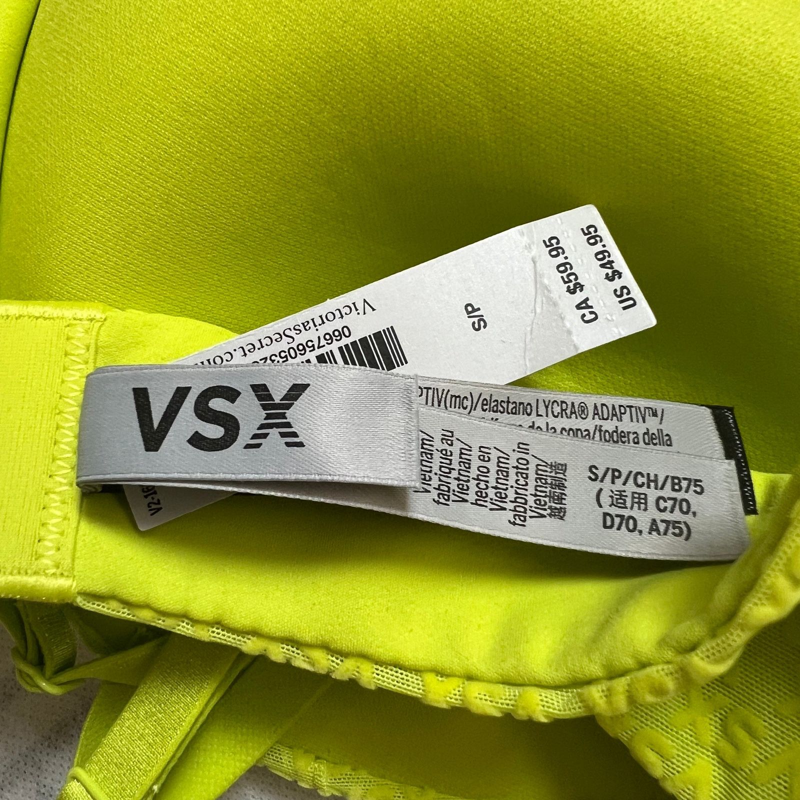 Victoria's Secret Victoria'sSecret VSX Limelight Logo Mesh Sports Bra, S Size ONE SIZE - 3 Thumbnail