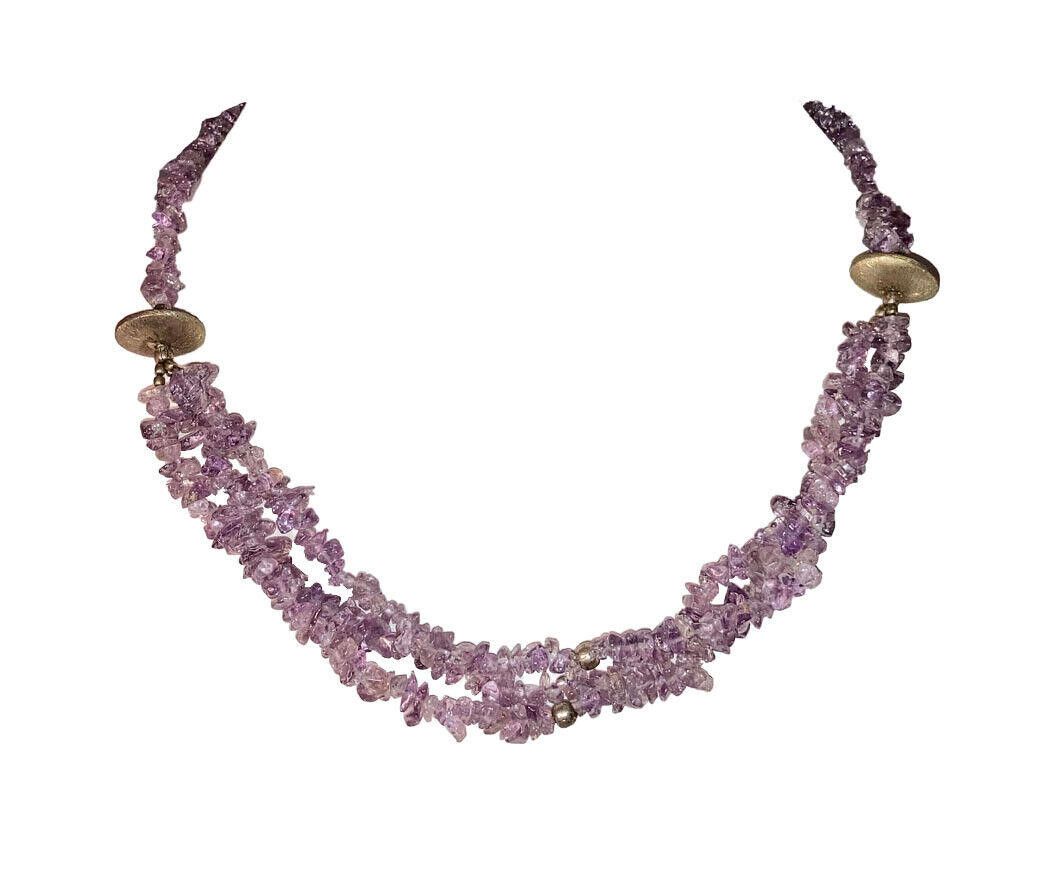 Designer Sterling Silver Amethyst Chip Bead Necklace Size ONE SIZE - 1 Thumbnail