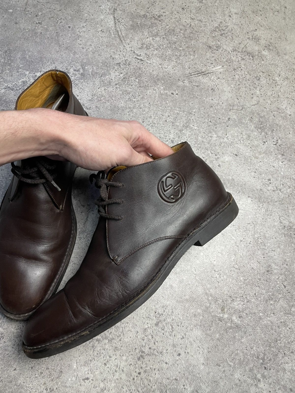 Gucci Gucci Leather Chukka Boots Men’s Ankle Dress Shoes Lace Up Size US 9.5 / EU 42-43 - 6 Thumbnail