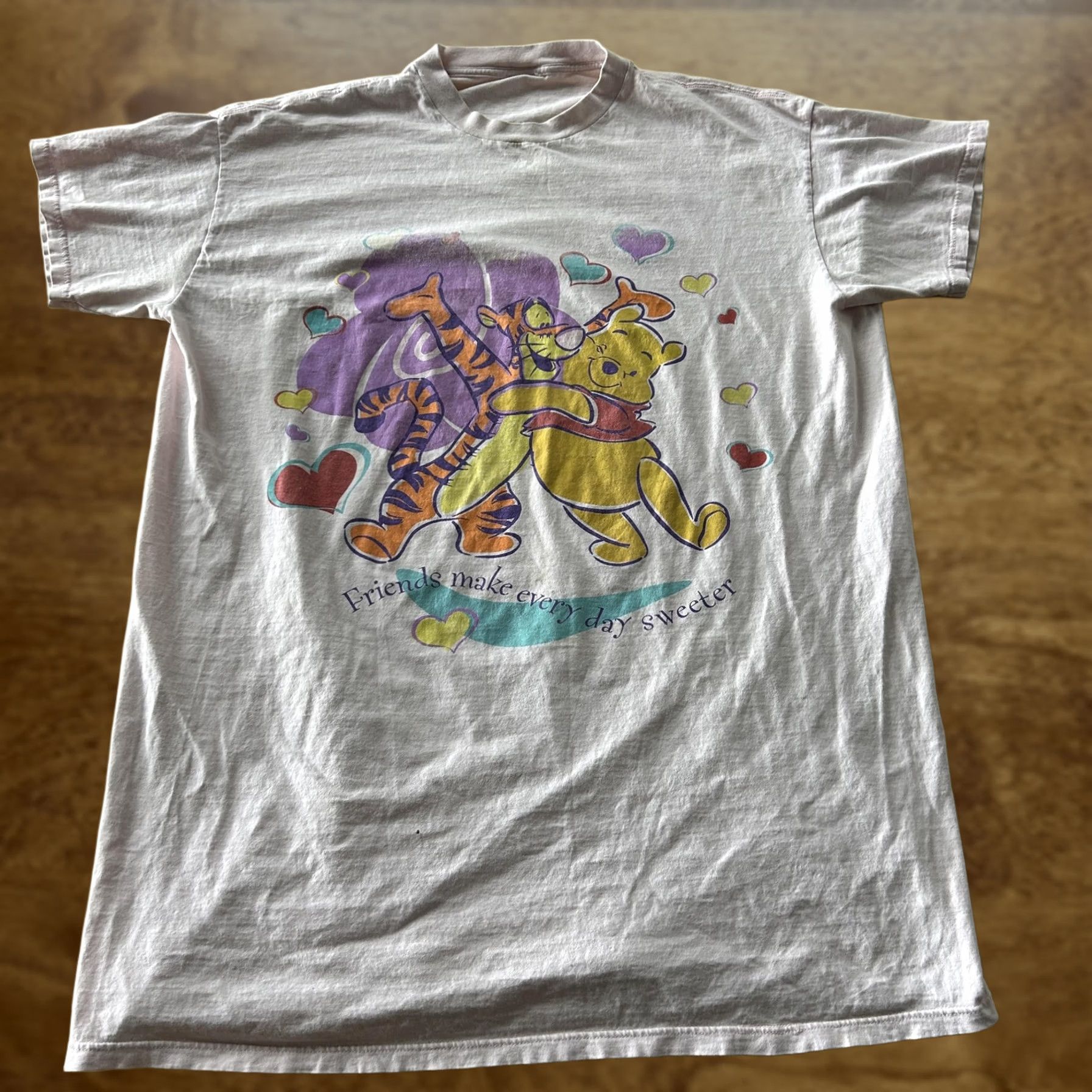 Disney VINTAGE Disney Winnie The Pooh Tigger Womens One Size Pink Heart Sleep Shirt Size ONE SIZE - 1 Thumbnail