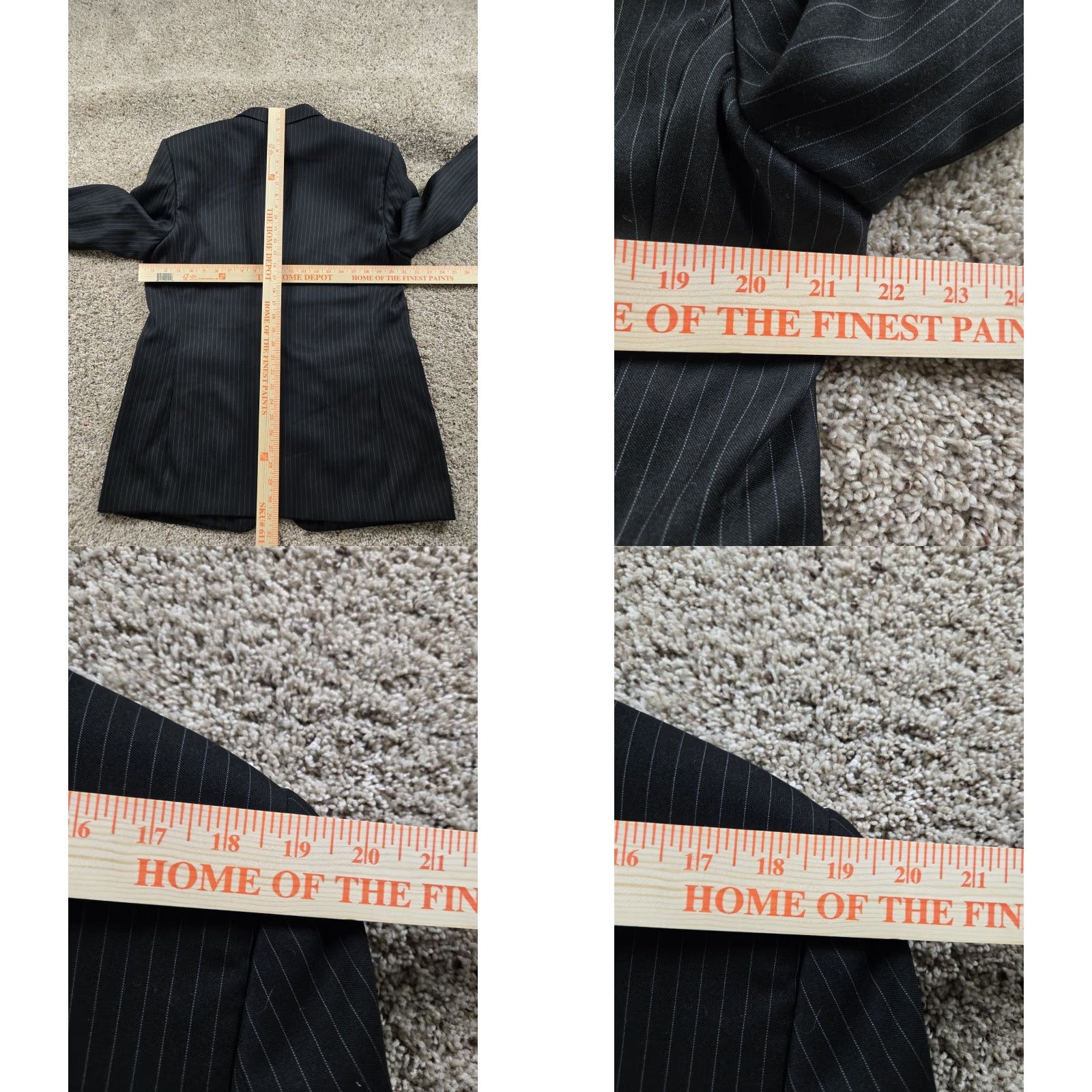 Giorgio Armani Giorgio Armani Le Collezioni Suit Jacket Black Pinstripe 40US 50EU Notch Lapel Three-Button Single-Breasted Wool Blazer Men 2 Piece Italy Vintage: No Size 40R - 9 Thumbnail