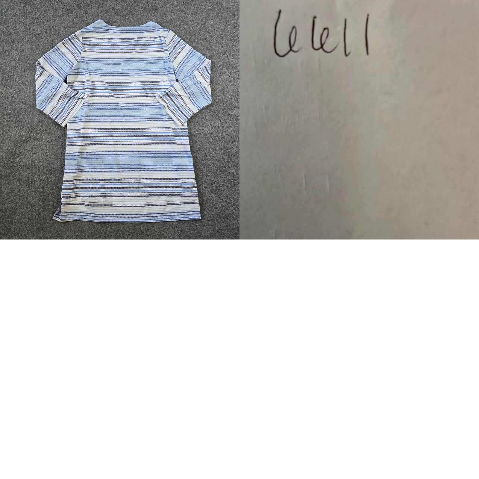 Vintage LL Bean Dress Womens Size Large Blue Striped Sheath Stretchy Performance Casual Size L / US 10 / IT 46 - 8 Thumbnail