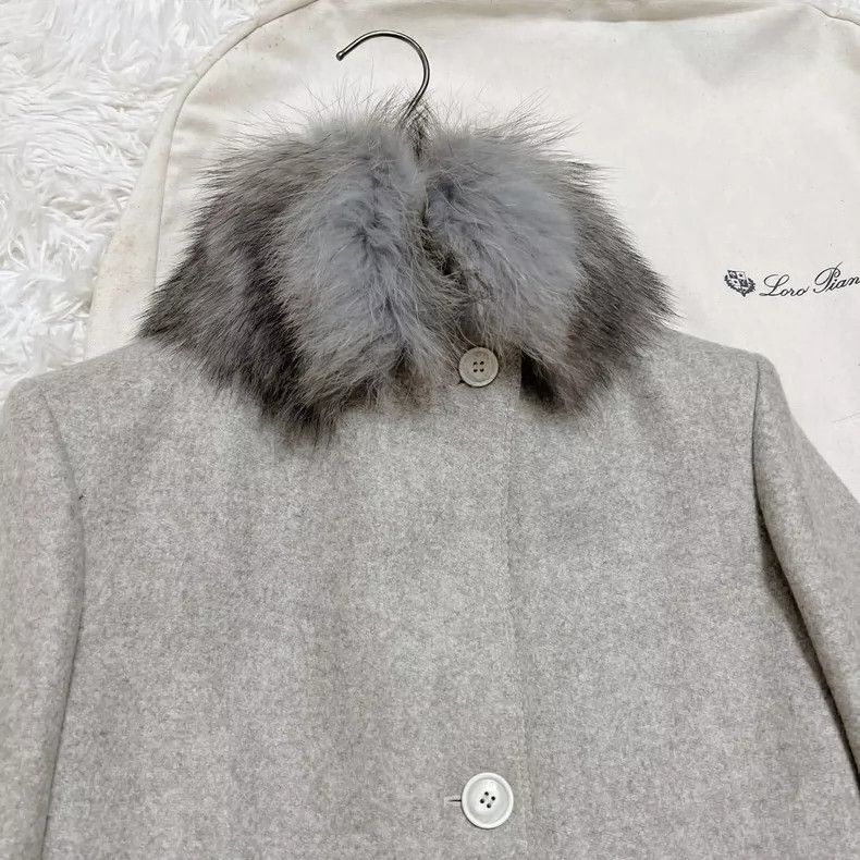 Loro Piana LORO PIANA Grayish goat cashmere coat Size XS / US 0-2 / IT 36-38 - 4 Thumbnail