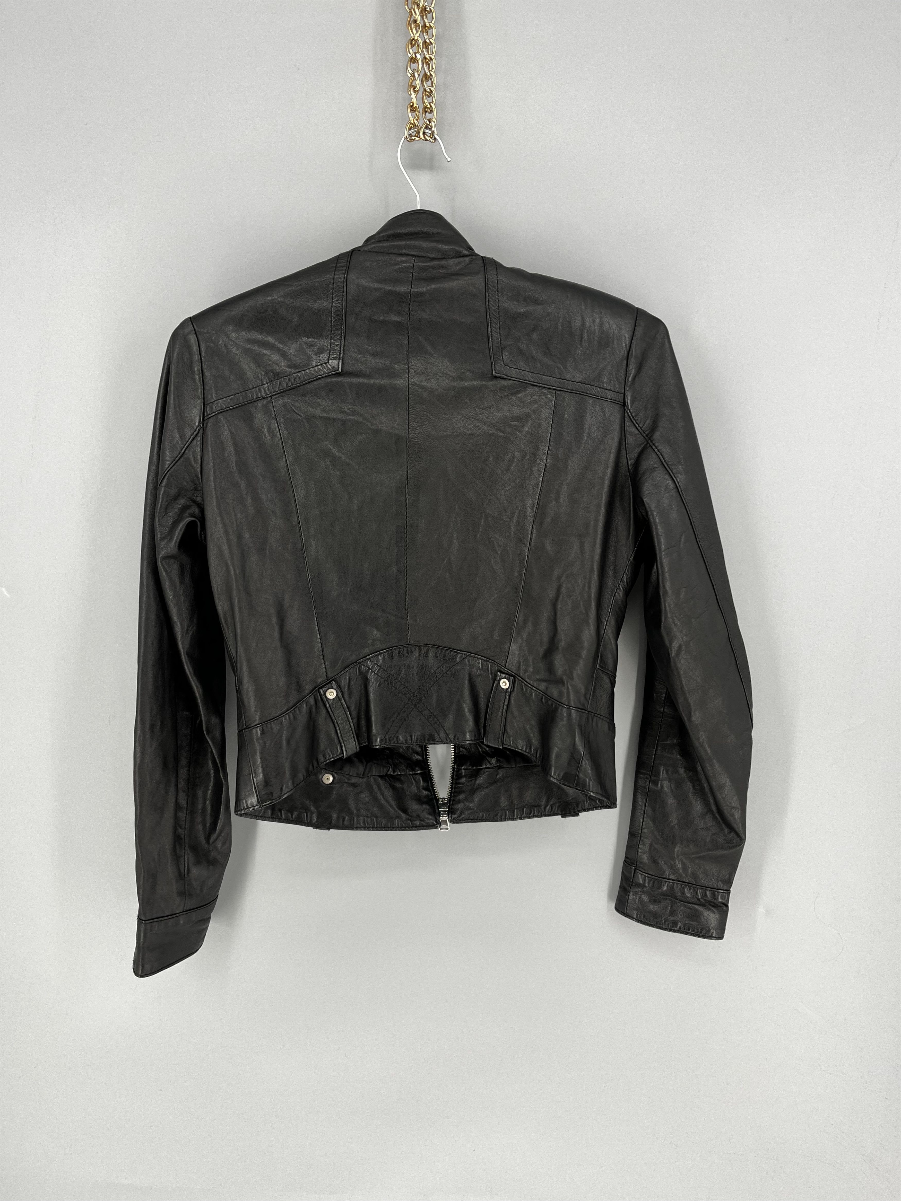 Leather Blue Blue Black Leather Biker Jacket Racing Moto HONDA BMW Size S / US 4 / IT 40 - 10 Thumbnail