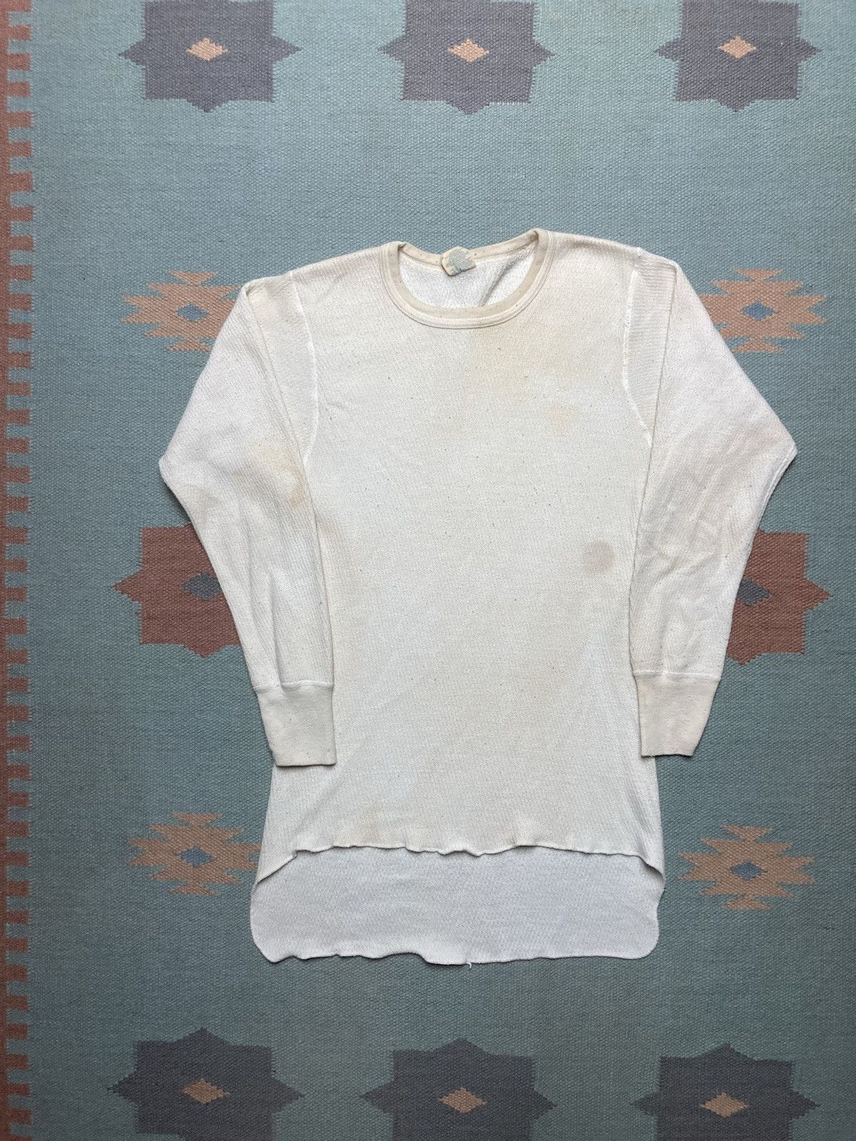 Vintage Vtg waffle knit thermal shirt JE Morgan stained grunge large Size US L / EU 52-54 / 3 - 1 Thumbnail